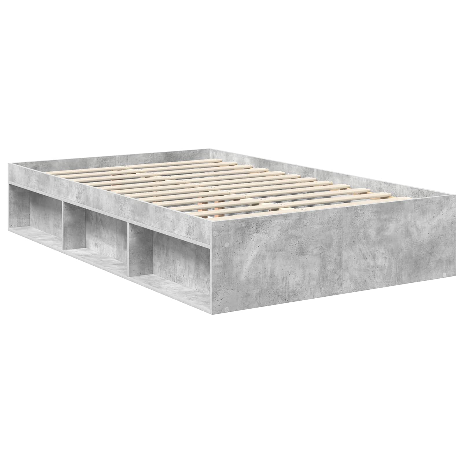 Krevetna konstrukcija Beton 120 x 200 cm Čvrsto borovo drvo
