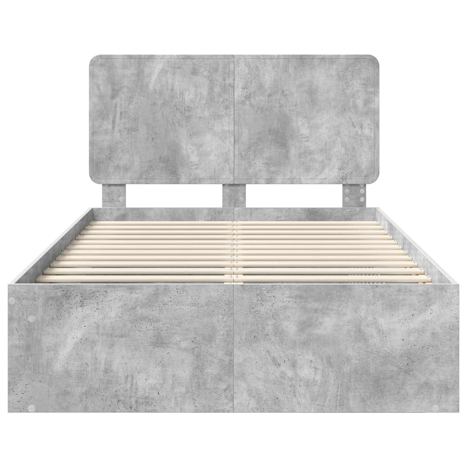 Krevetna konstrukcija Beton 120 x 190 cm Čvrsto borovo drvo