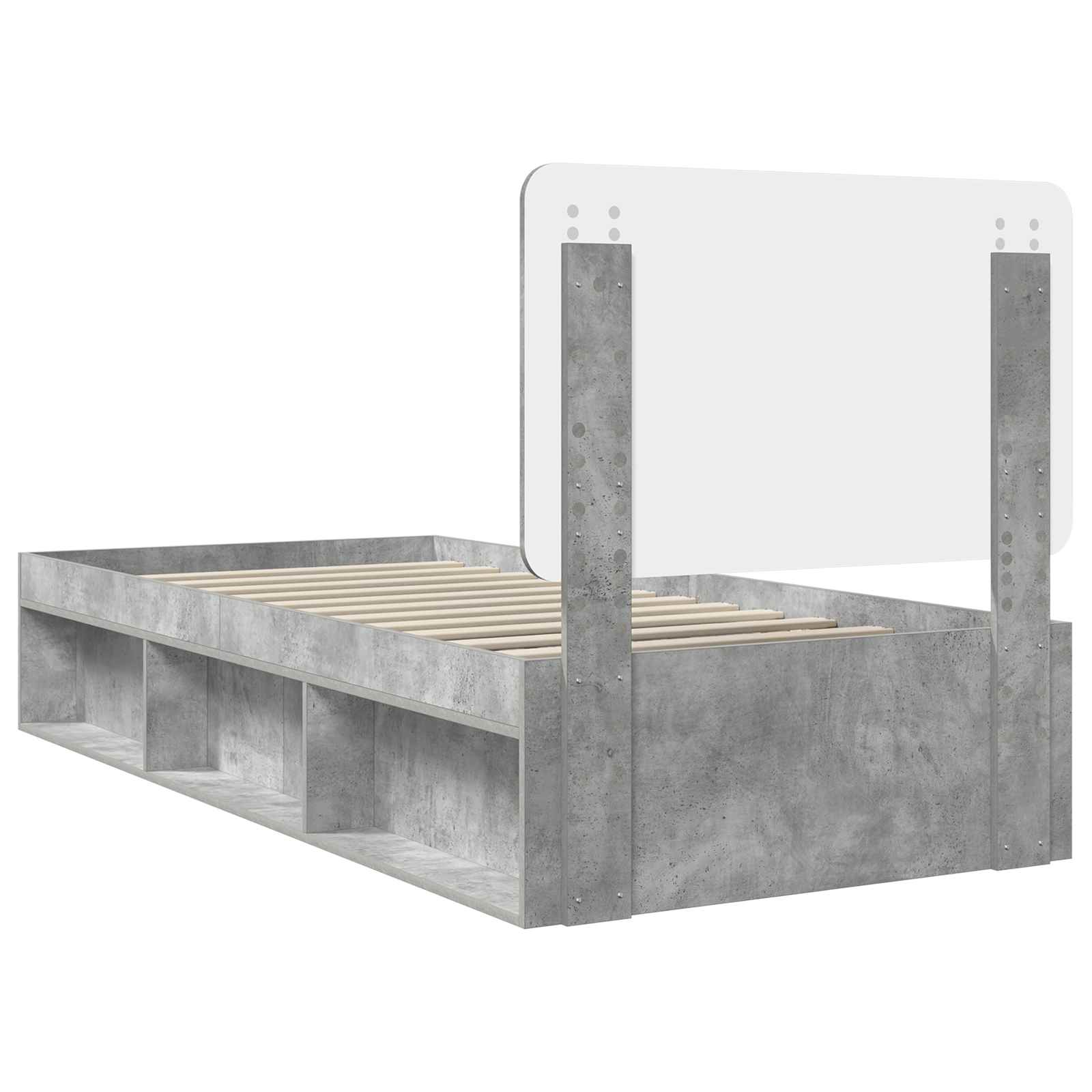 Krevetna konstrukcija s uzglavljem Betonska siva 100 x 200 cm