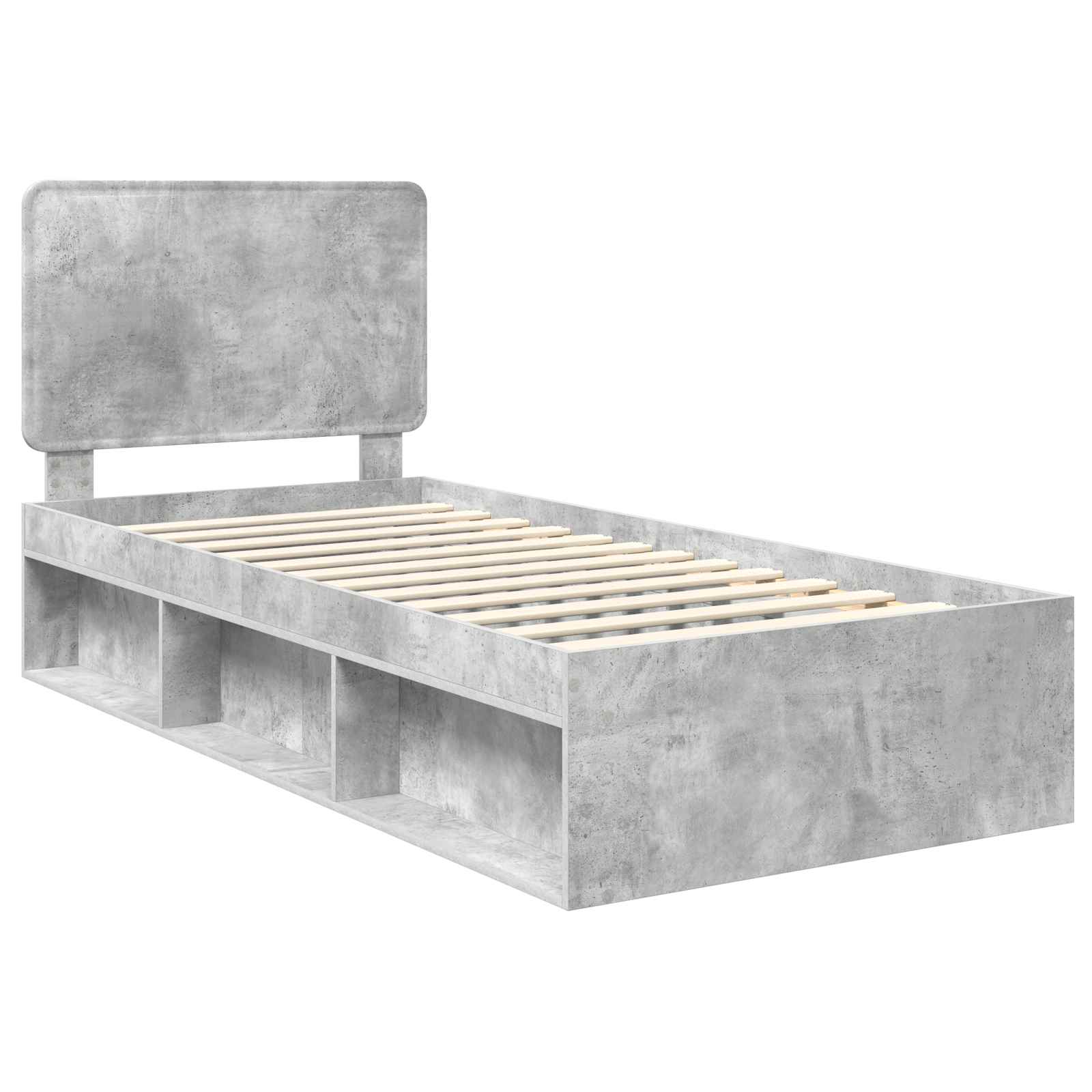 Krevetna konstrukcija s uzglavljem Betonska siva 75 x 190 cm