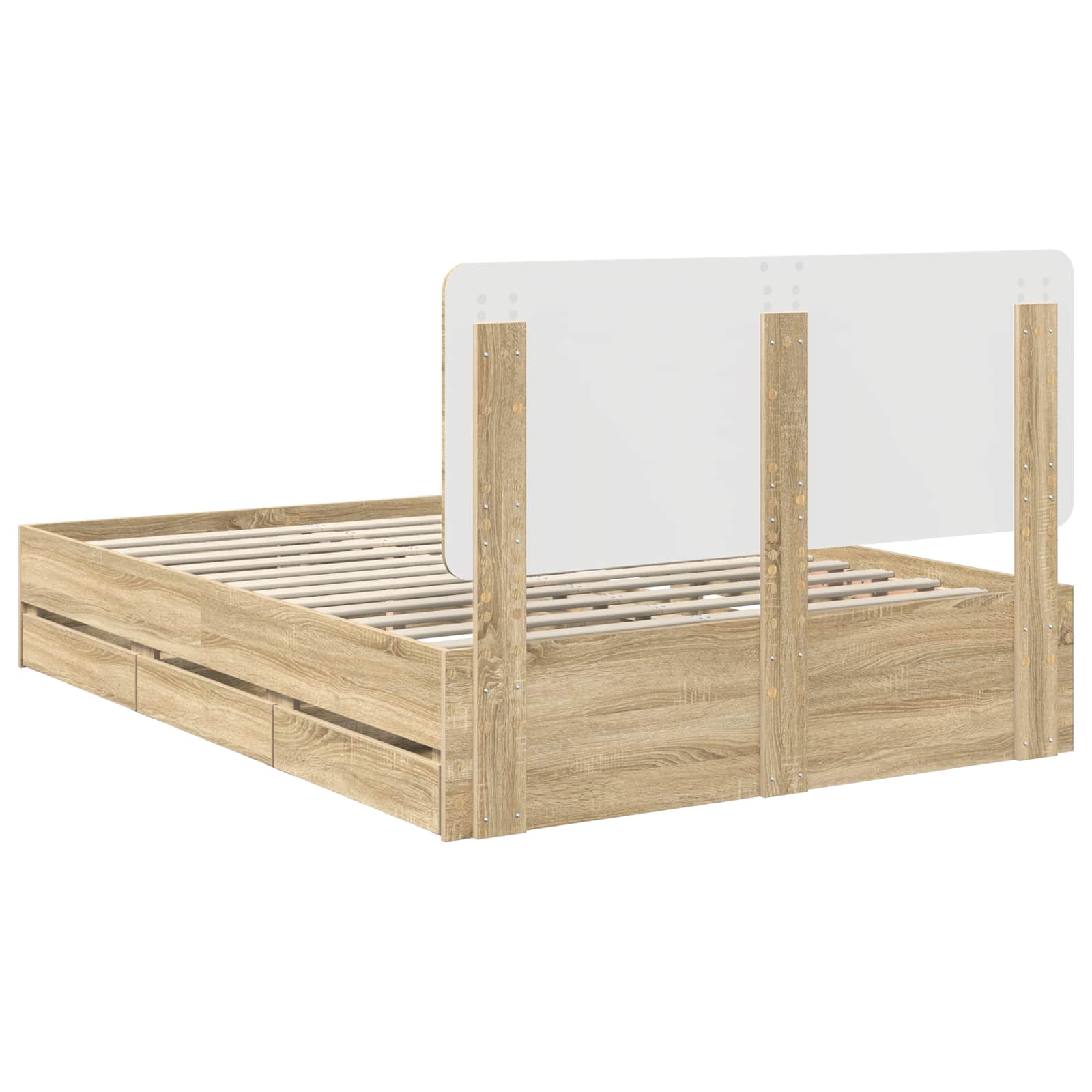 Krevetna konstrukcija s ladicama Sonoma hrast 150 x 200 cm