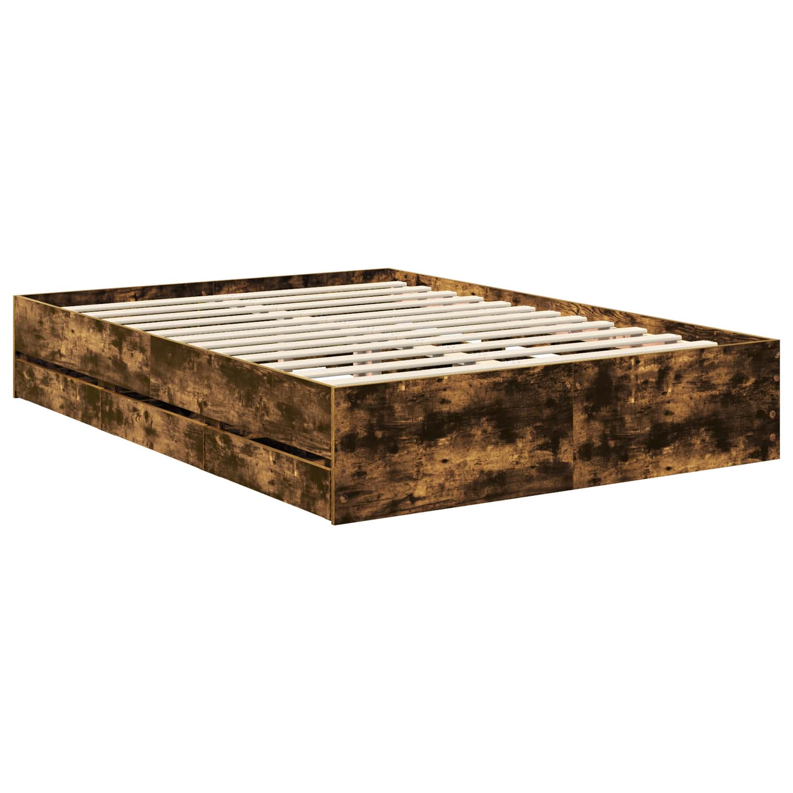 Krevetna konstrukcija s ladicama Dimljeni hrast 140 x 200 cm
