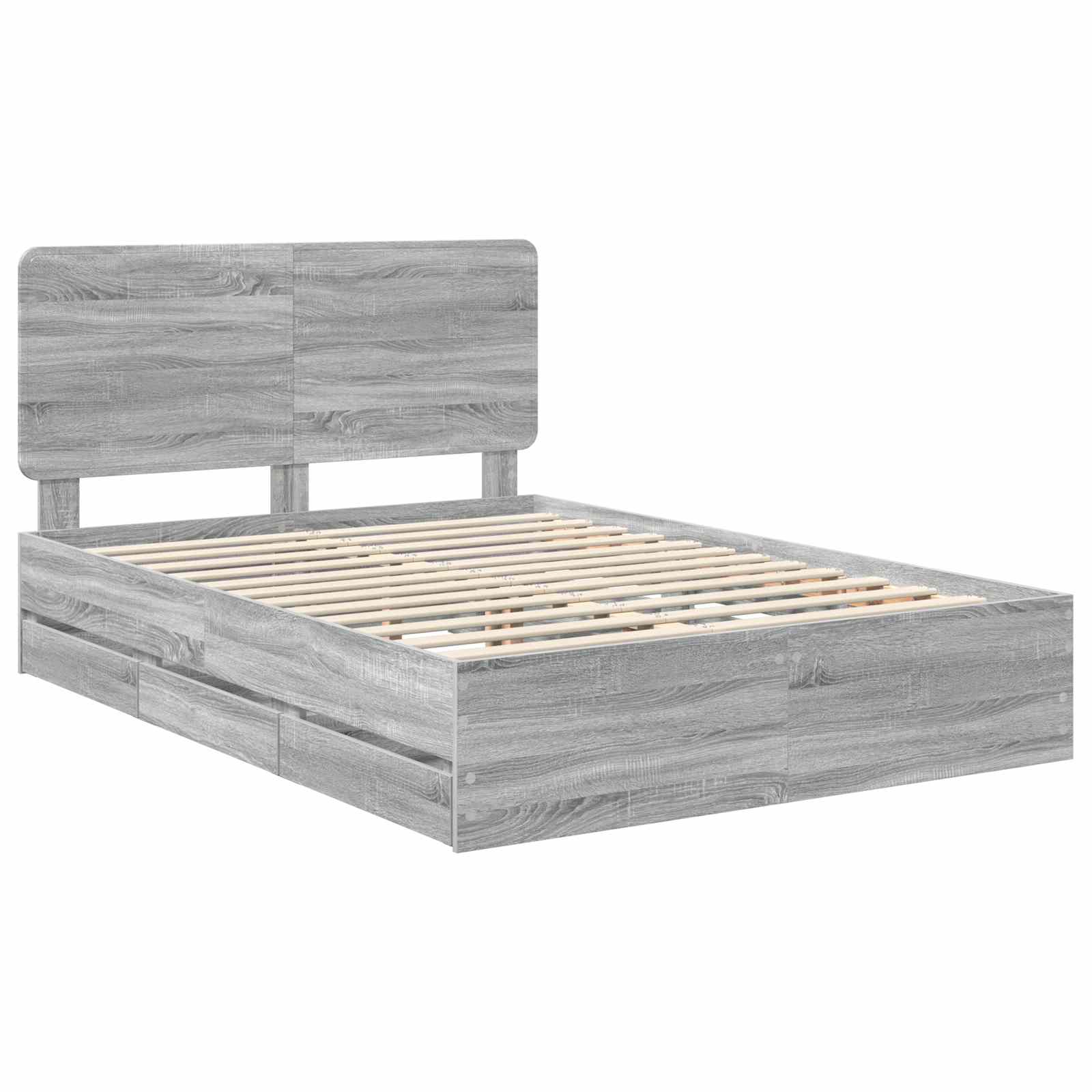 Krevetna konstrukcija Siva Sonoma 140 x 200 cm Inženjersko Drvo