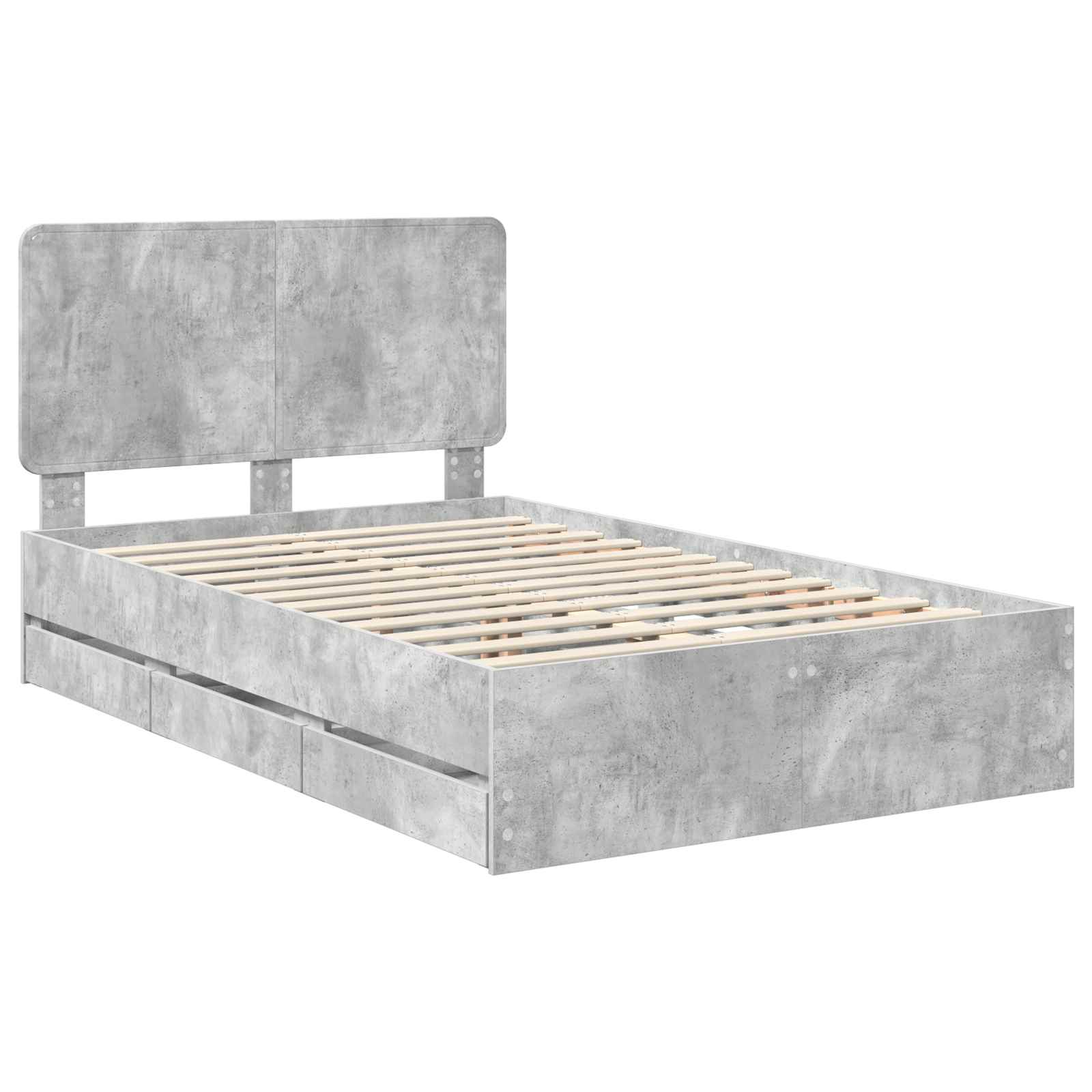Krevetna konstrukcija s ladicama Betonski sivi 135 x 190 cm