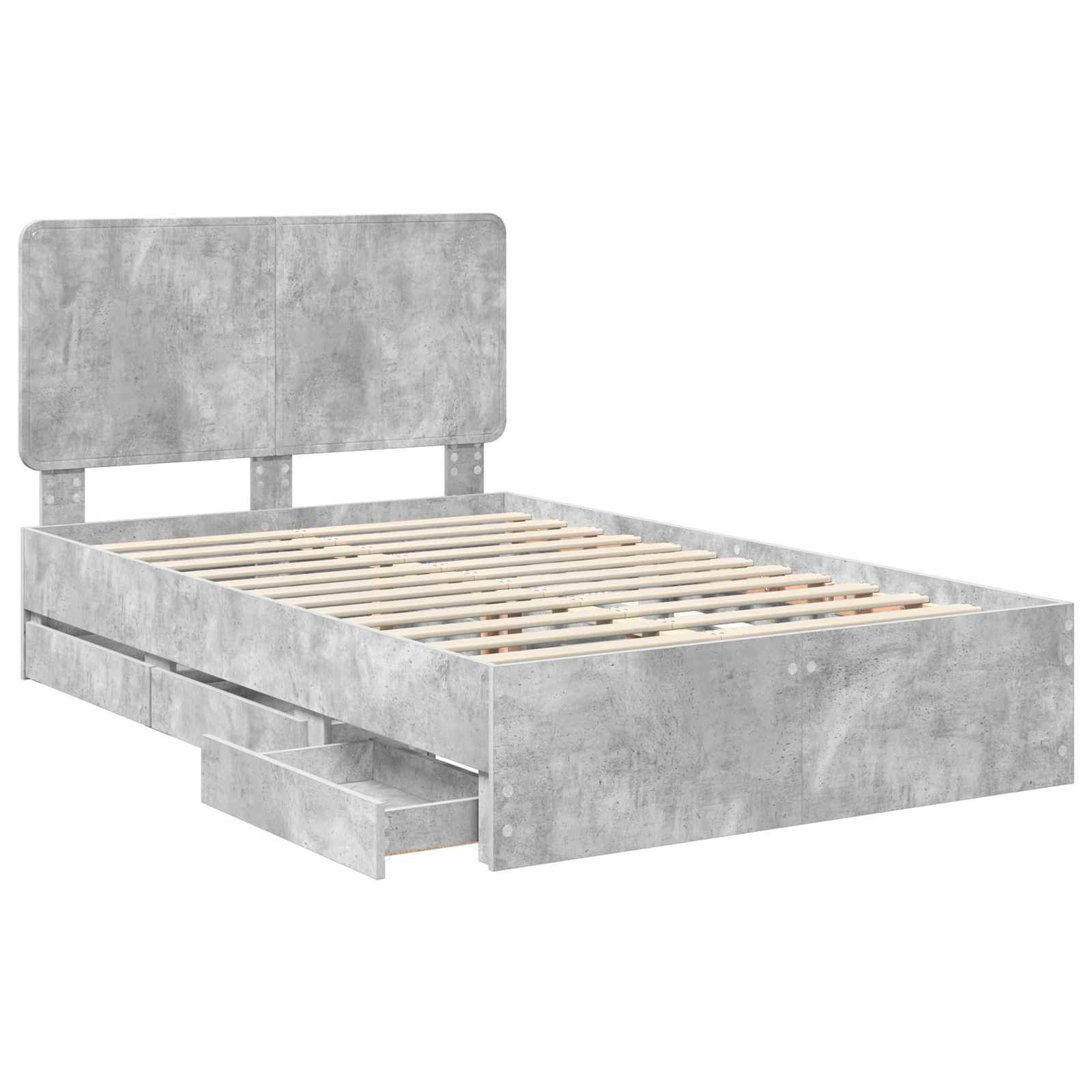 Krevetna konstrukcija s ladicama Betonski sivi 135 x 190 cm