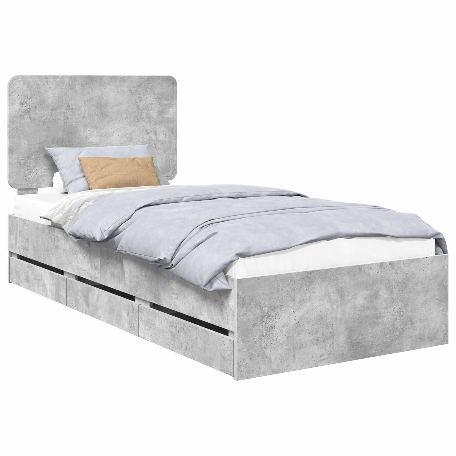 Krevetna konstrukcija s ladicama Betonski sivi 90 x 190 cm