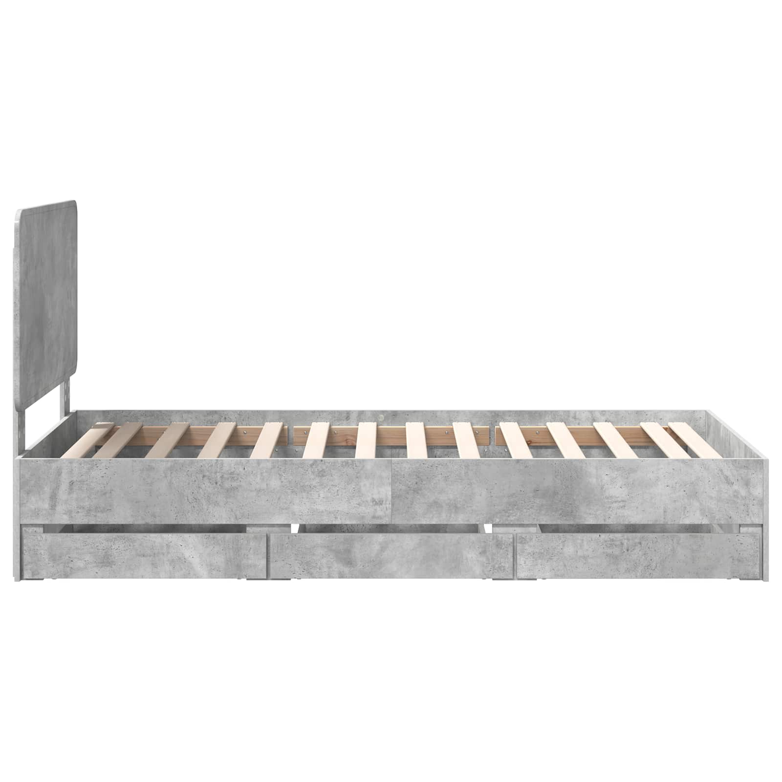Krevetna konstrukcija s ladicama Betonski sivi 90 x 190 cm