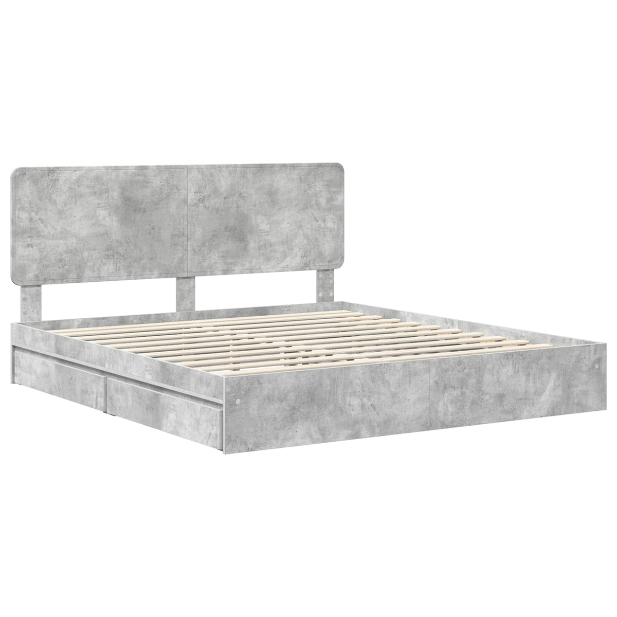 Krevet s od storage s ladicama Betonski sivi 200 x 200 cm