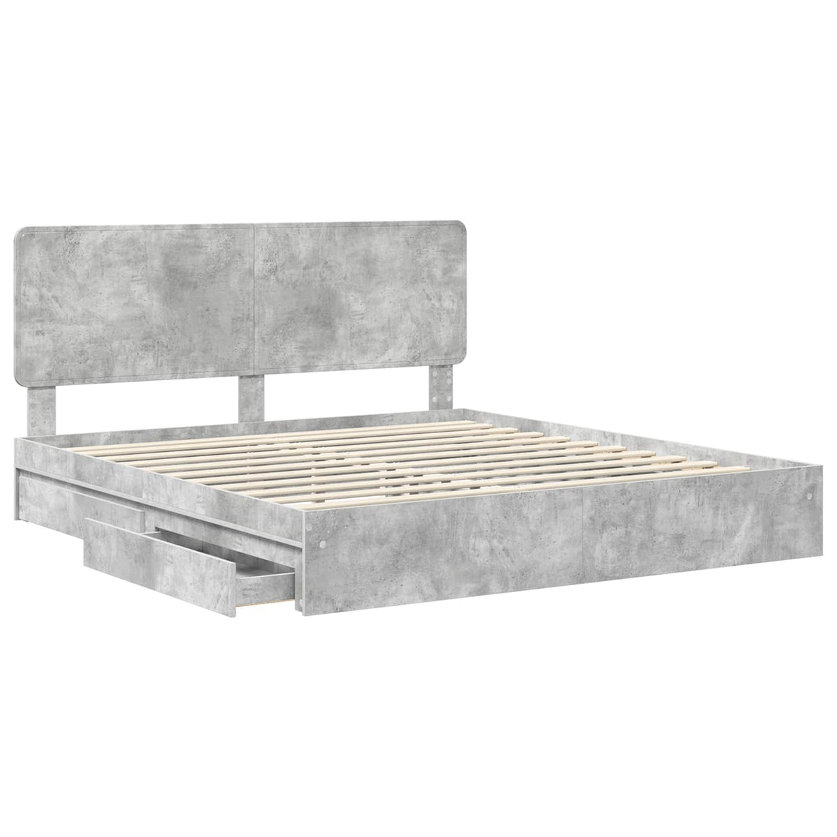 Krevet s od storage s ladicama Betonski sivi 200 x 200 cm