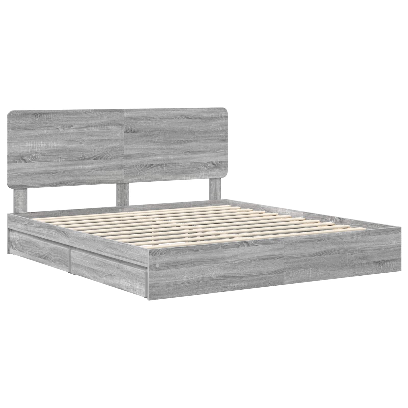 Krevet s od storage Siva Sonoma 200 x 200 cm Konstruirano drvo