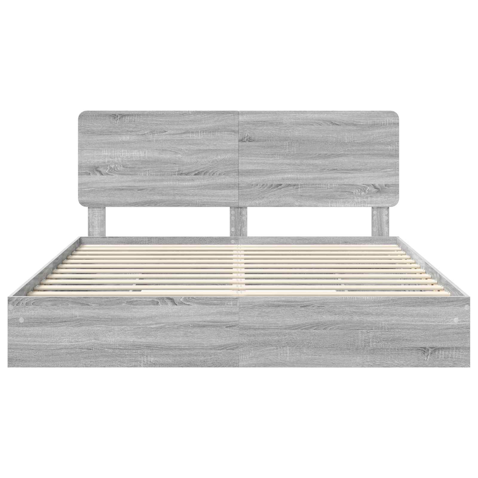 Krevet s od storage Siva Sonoma 200 x 200 cm Konstruirano drvo