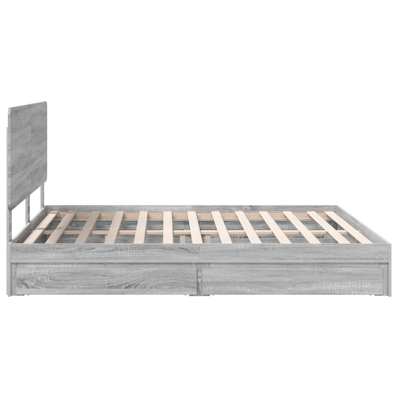 Krevet s od storage Siva Sonoma 200 x 200 cm Konstruirano drvo