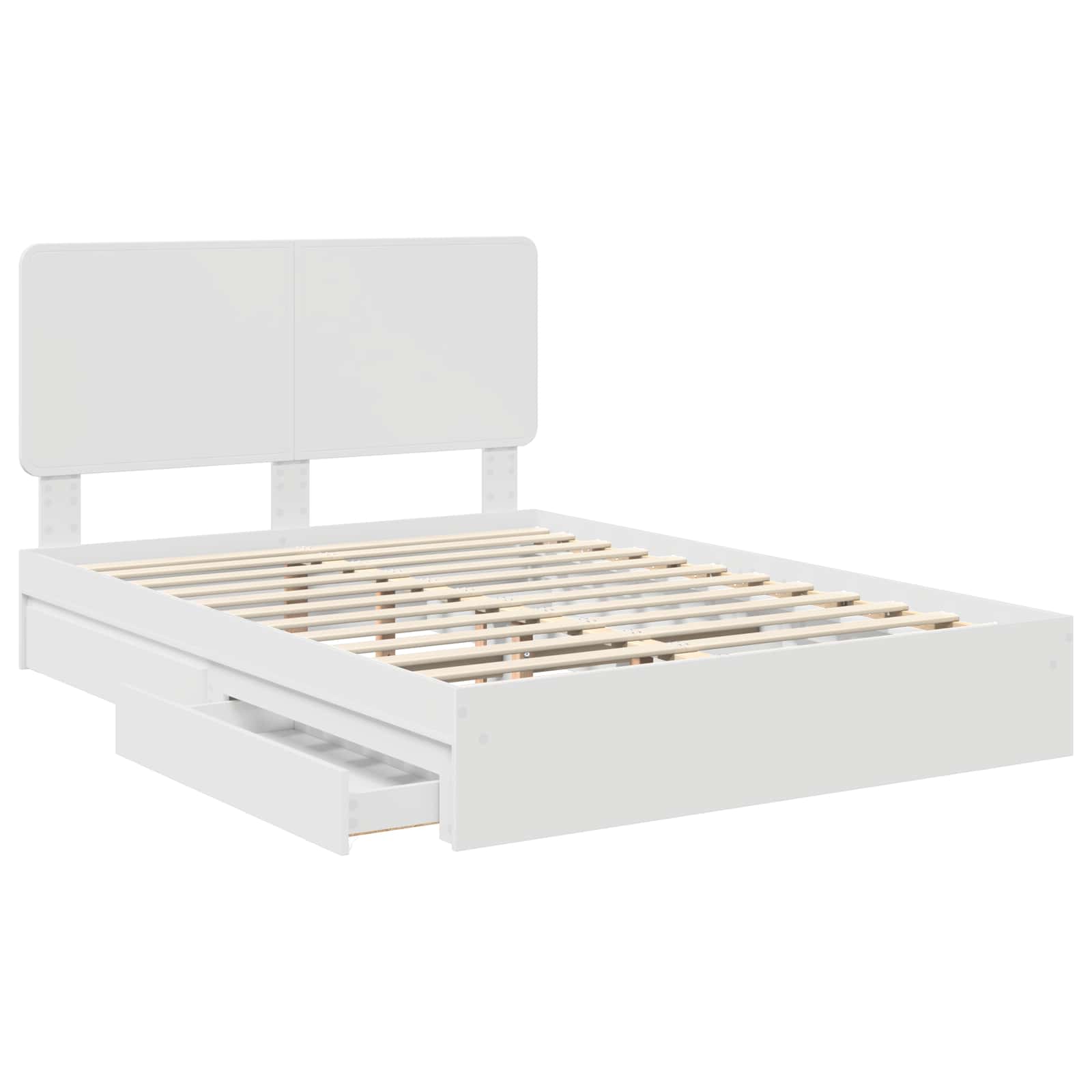 Krevet s od storage Bijelo 160 x 200 cm Konstruirano drvo