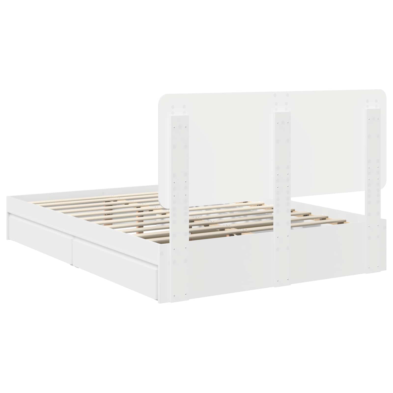 Krevet s od storage Bijelo 160 x 200 cm Konstruirano drvo