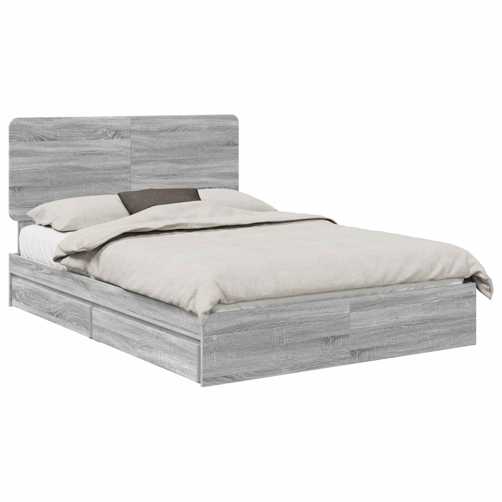 Krevet s od storage Siva Sonoma 160 x 200 cm Konstruirano drvo