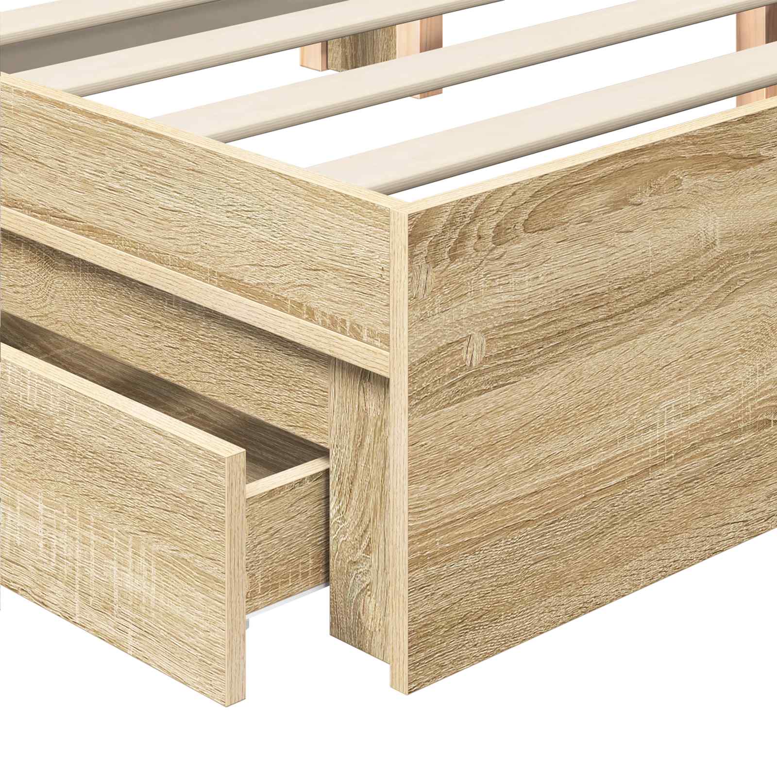 Krevet s od storage Sonoma hrast 150 x 200 cm Konstruirano drvo