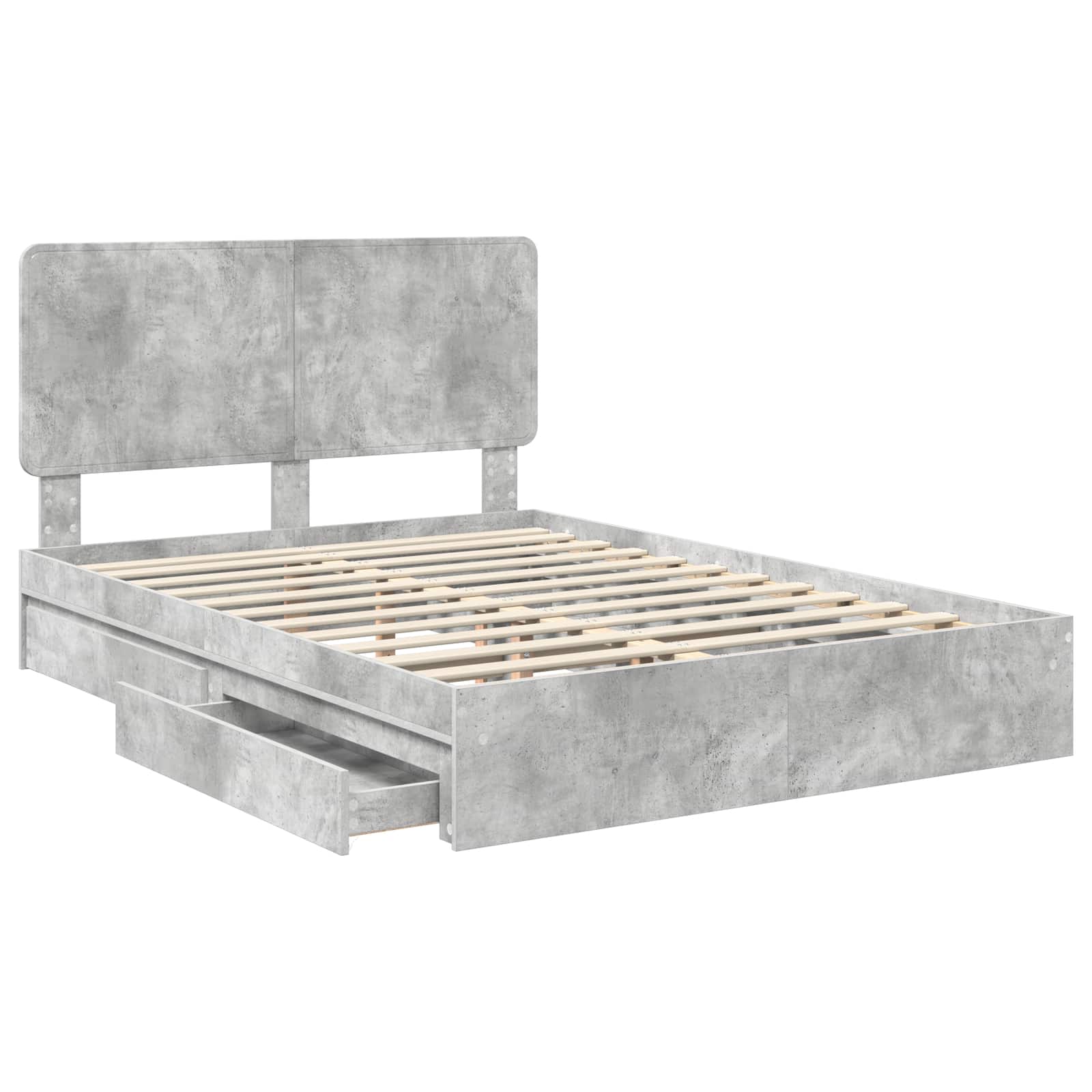 Krevet s od storage s uzglavljem Betonski sivi 150 x 200 cm