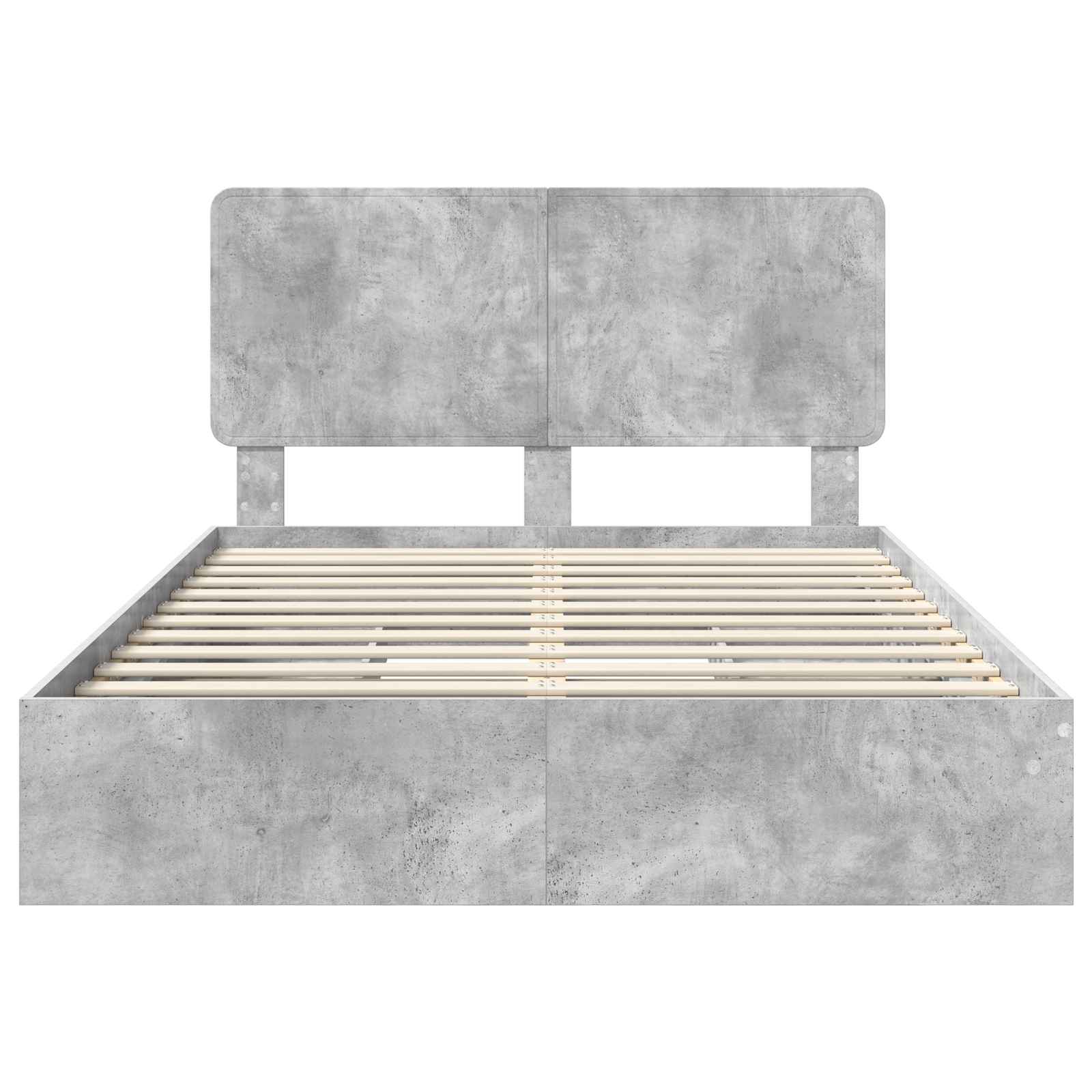 Krevet s od storage s uzglavljem Betonski sivi 150 x 200 cm