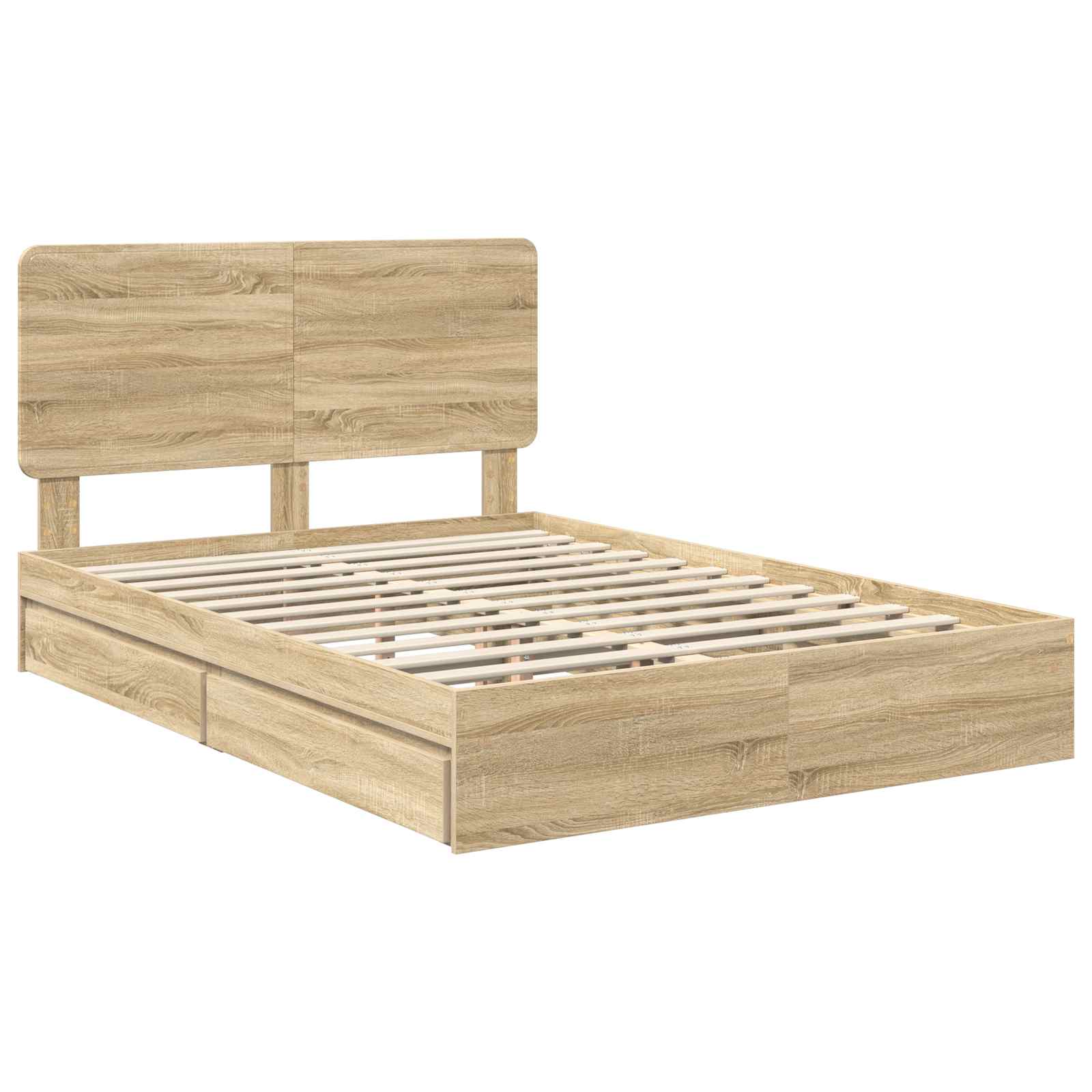 Krevet s od storage Sonoma hrast 140 x 200 cm Konstruirano drvo