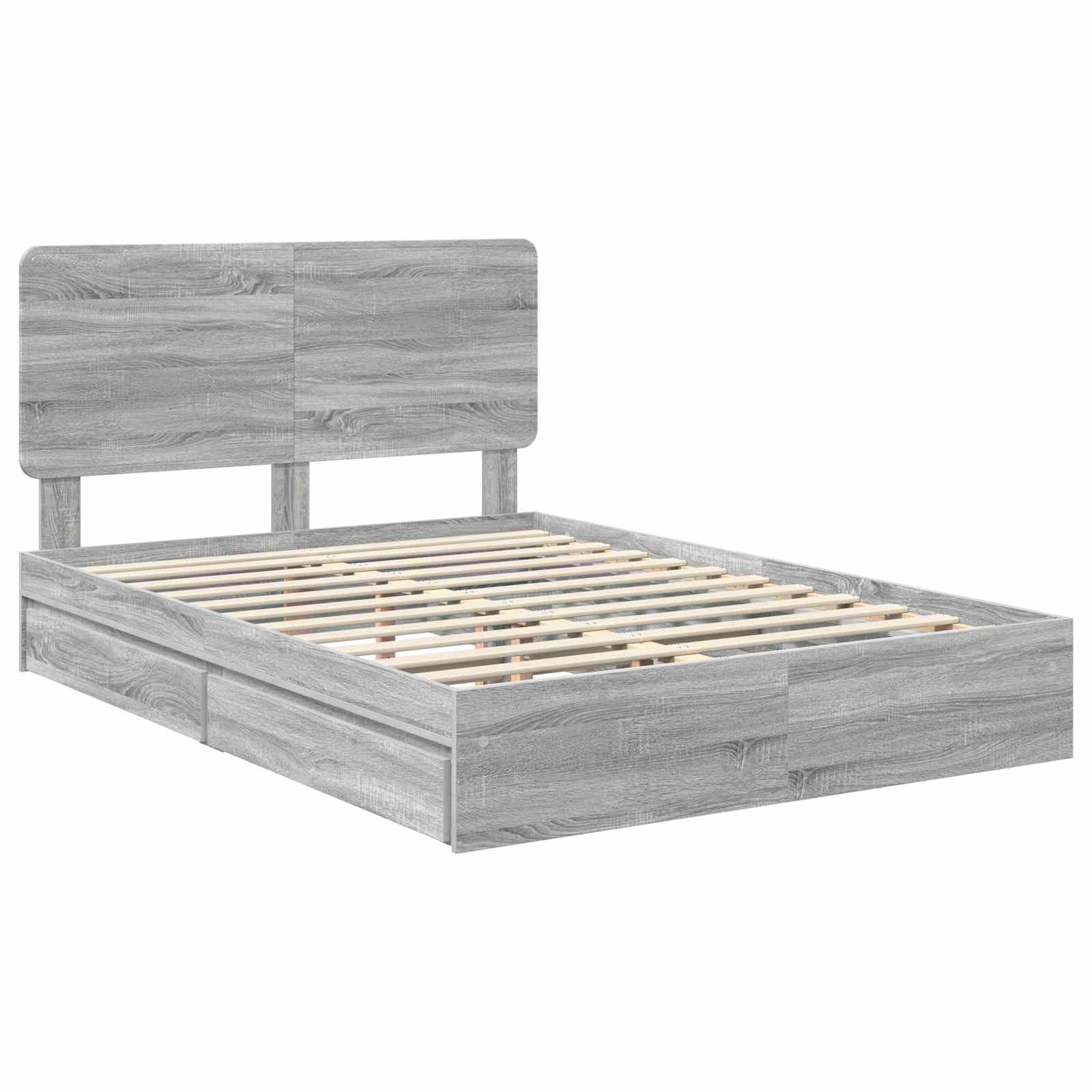 Krevet s od storage Siva Sonoma 140 x 200 cm Konstruirano drvo