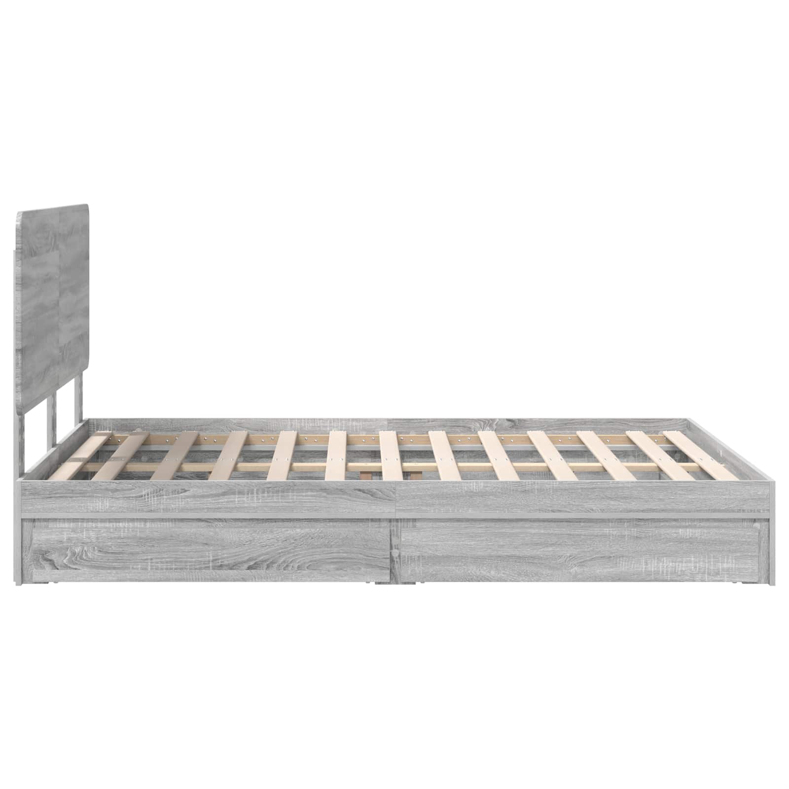Krevet s od storage Siva Sonoma 140 x 200 cm Konstruirano drvo
