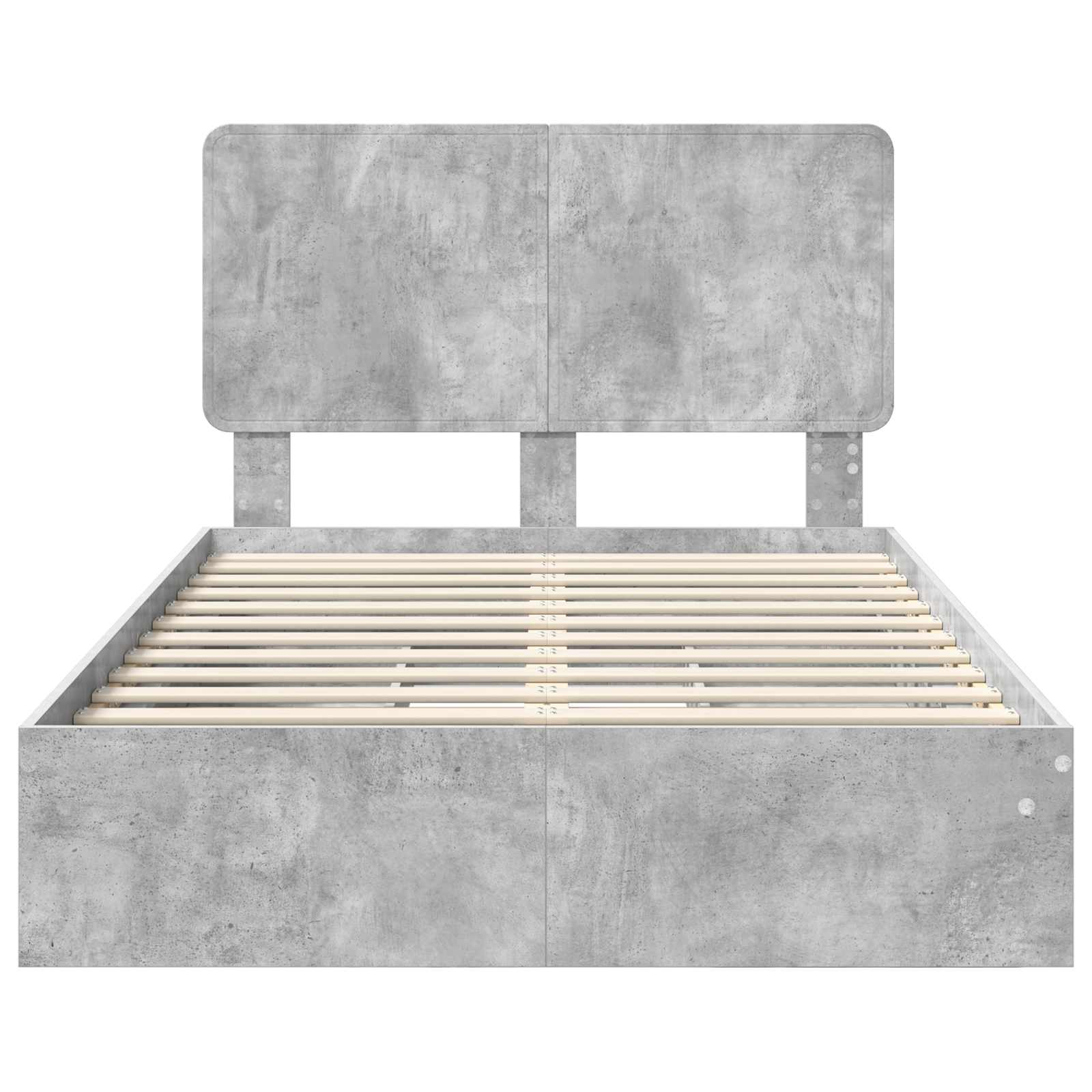 Krevet s od storage s uzglavljem Betonski sivi 135 x 190 cm