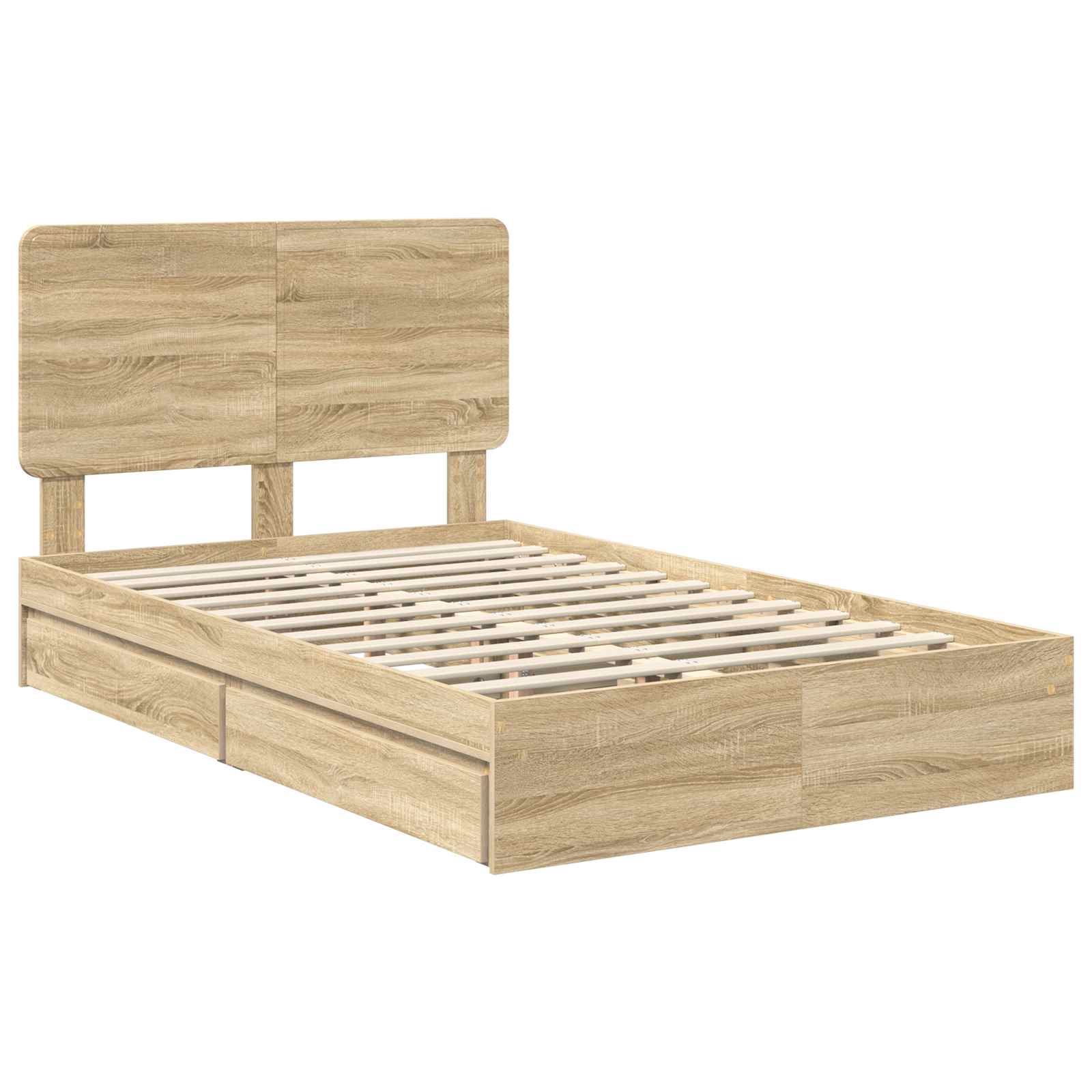Krevet s od storage Sonoma hrast 120 x 200 cm Konstruirano drvo
