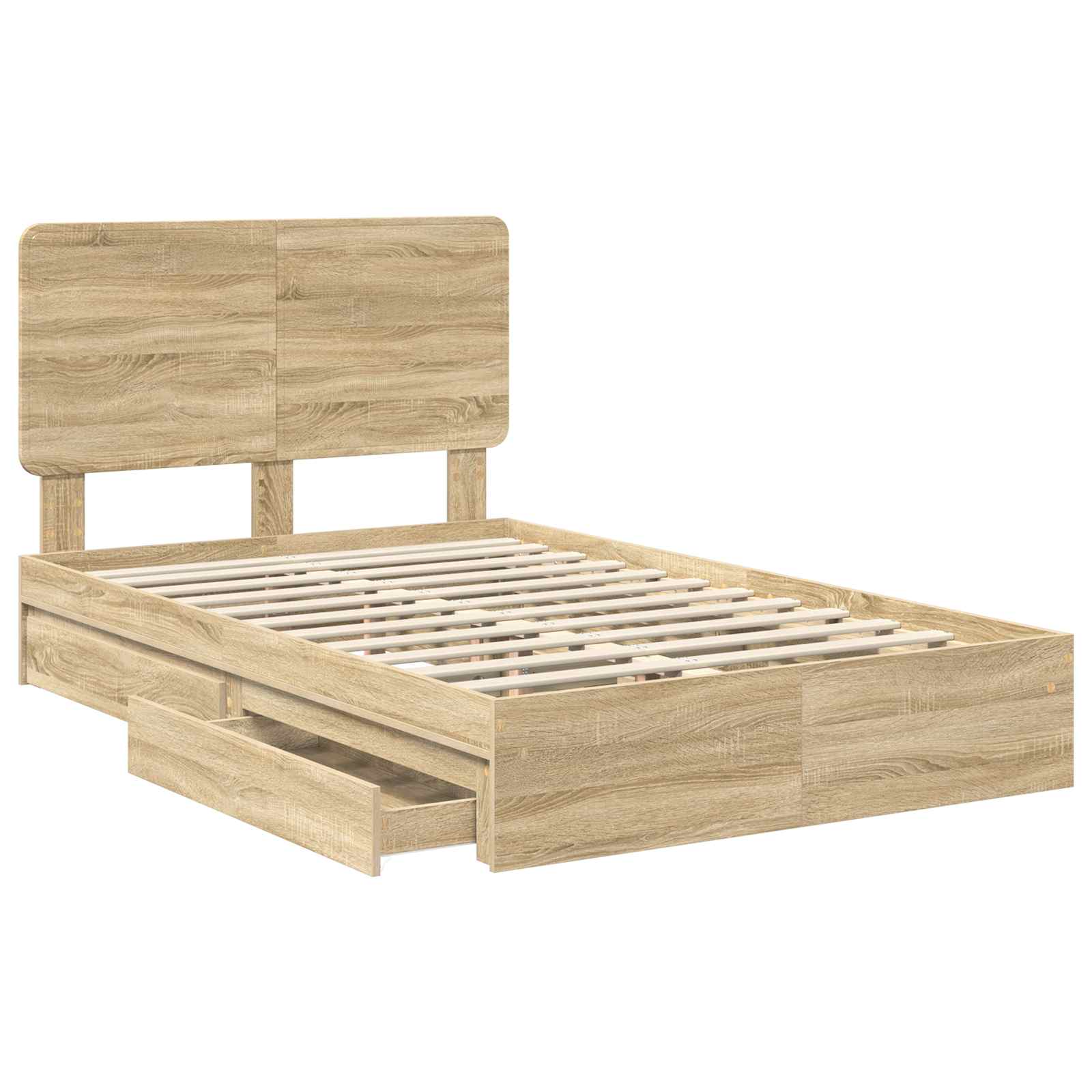 Krevet s od storage Sonoma hrast 120 x 200 cm Konstruirano drvo