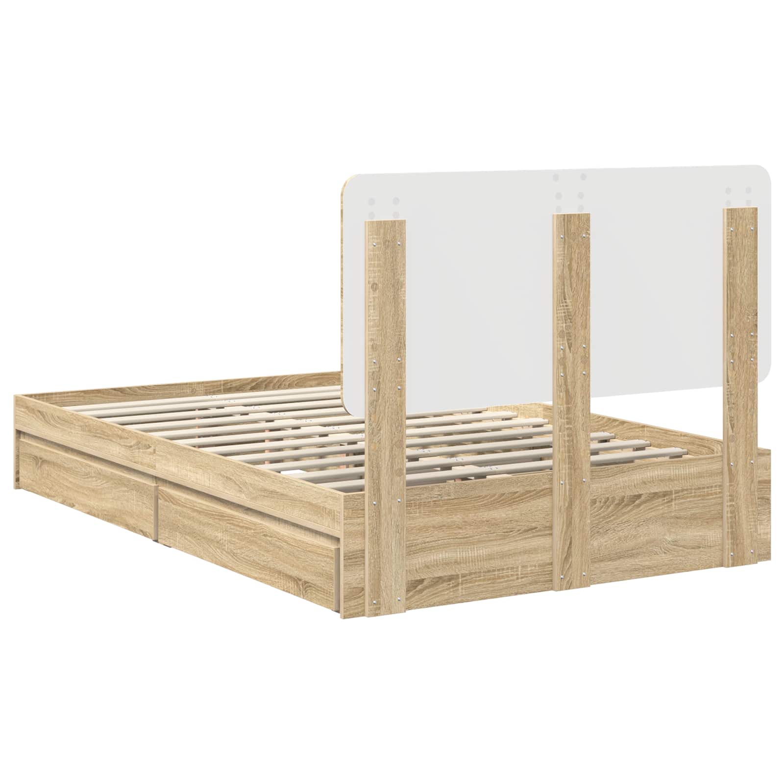Krevet s od storage Sonoma hrast 120 x 200 cm Konstruirano drvo