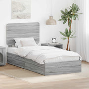 Krevet s od storage Siva Sonoma 100 x 200 cm Konstruirano drvo