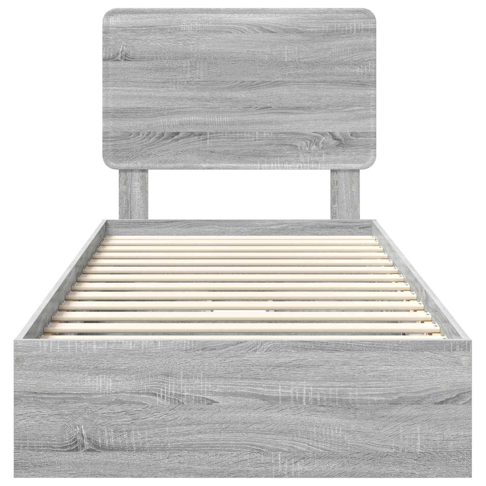 Krevet s od storage Siva Sonoma 90 x 200 cm Konstruirano drvo