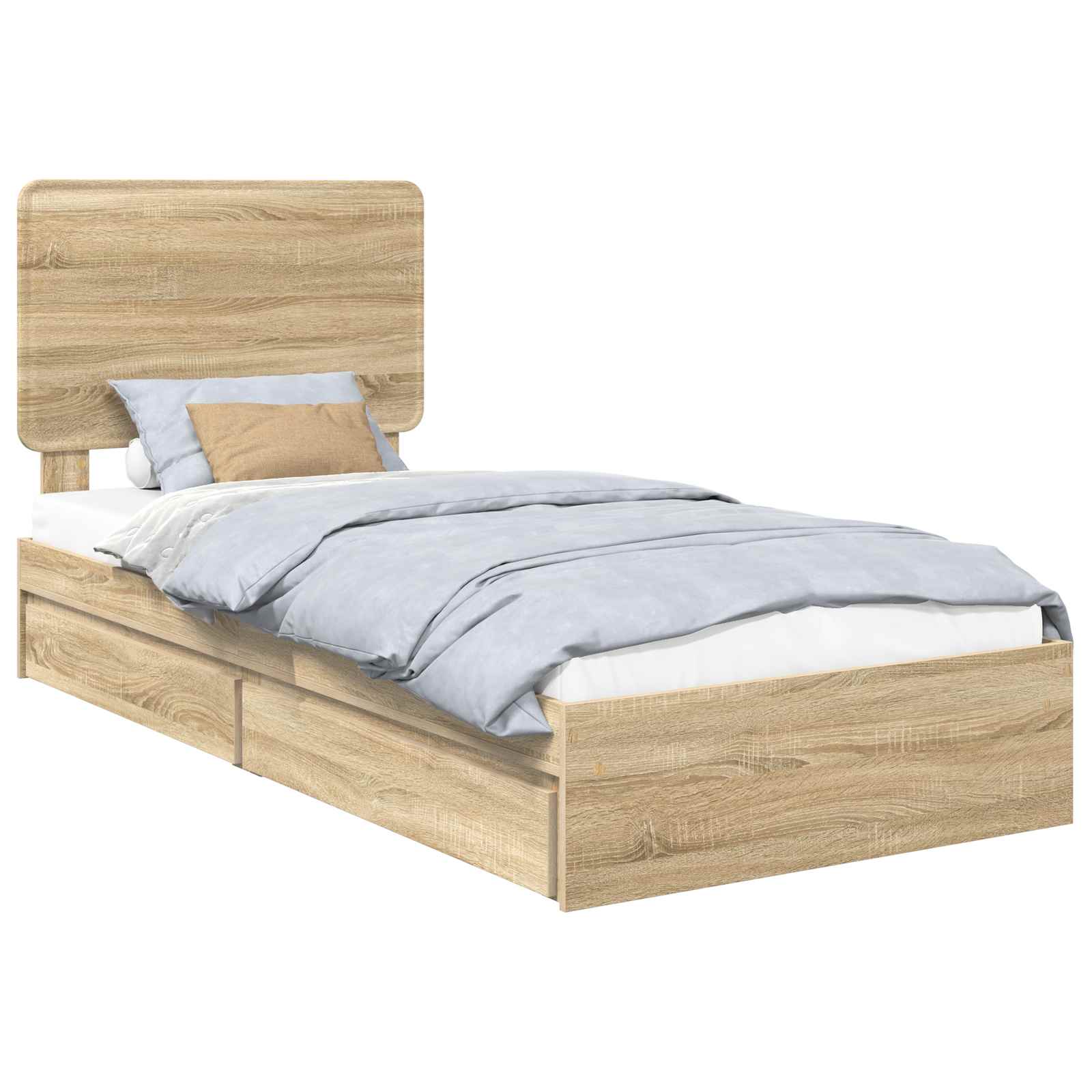 Krevet s od storage Sonoma hrast 75 x 190 cm Konstruirano drvo