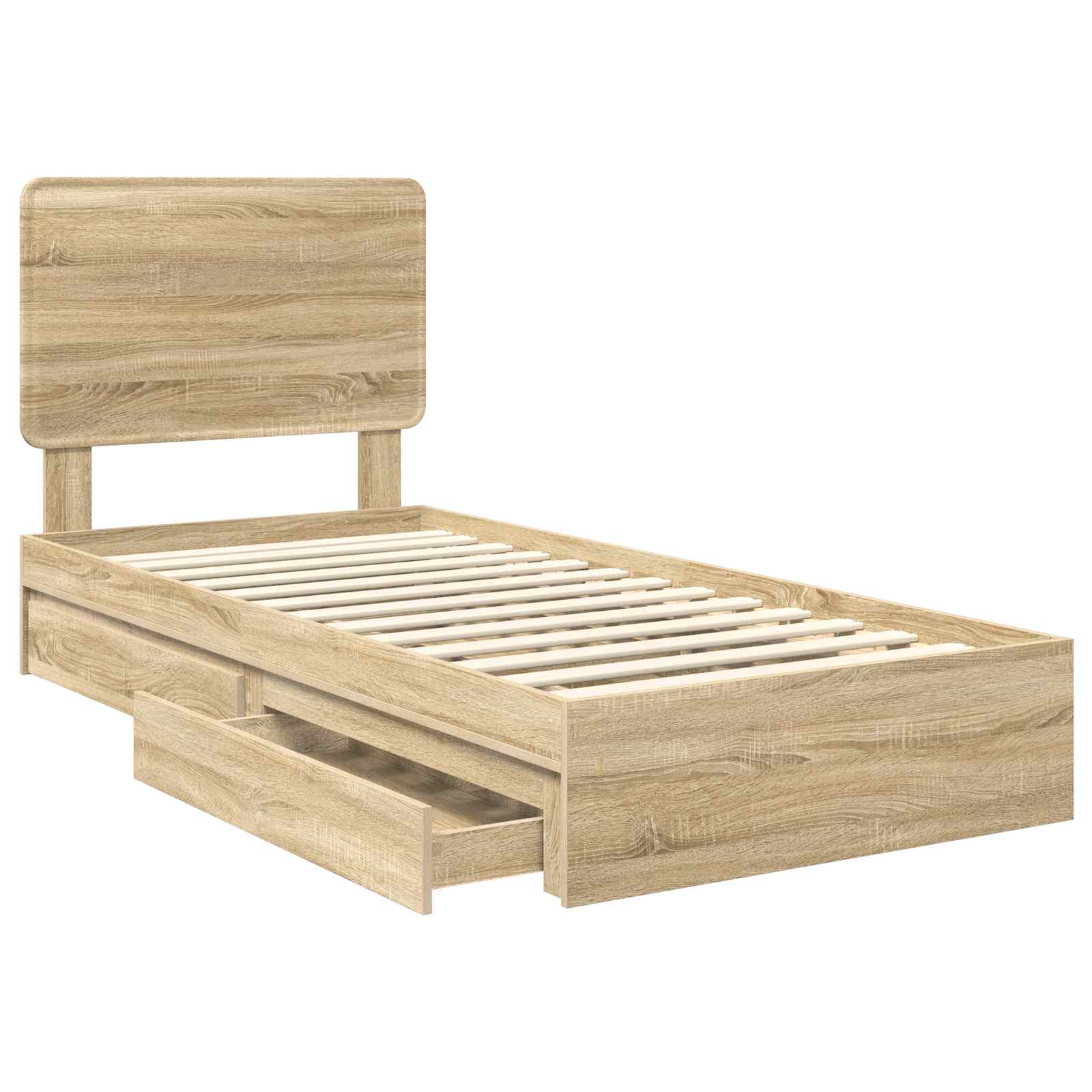 Krevet s od storage Sonoma hrast 75 x 190 cm Konstruirano drvo