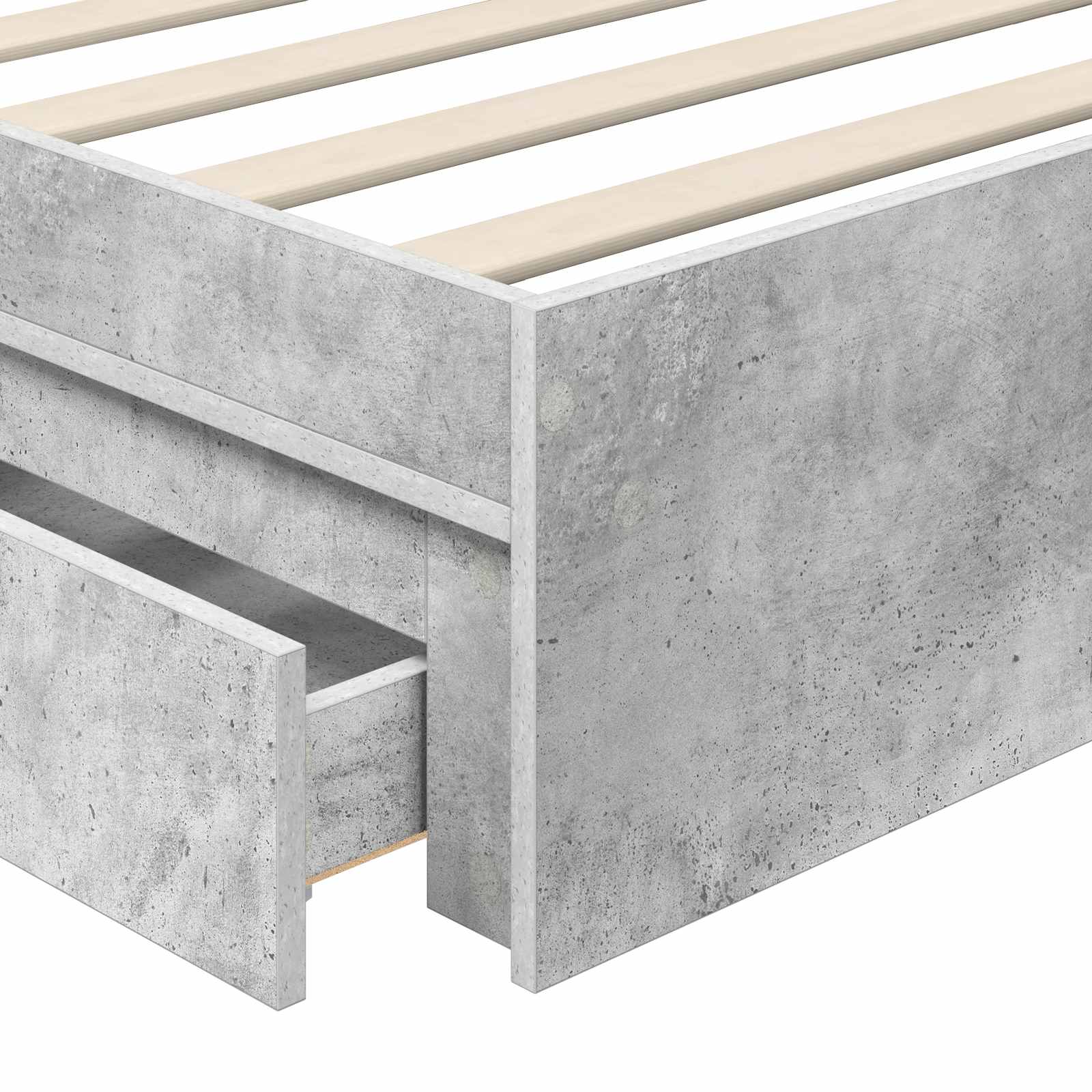 Krevet s od storage Betonski sivi 75 x 190 cm Konstruirano drvo