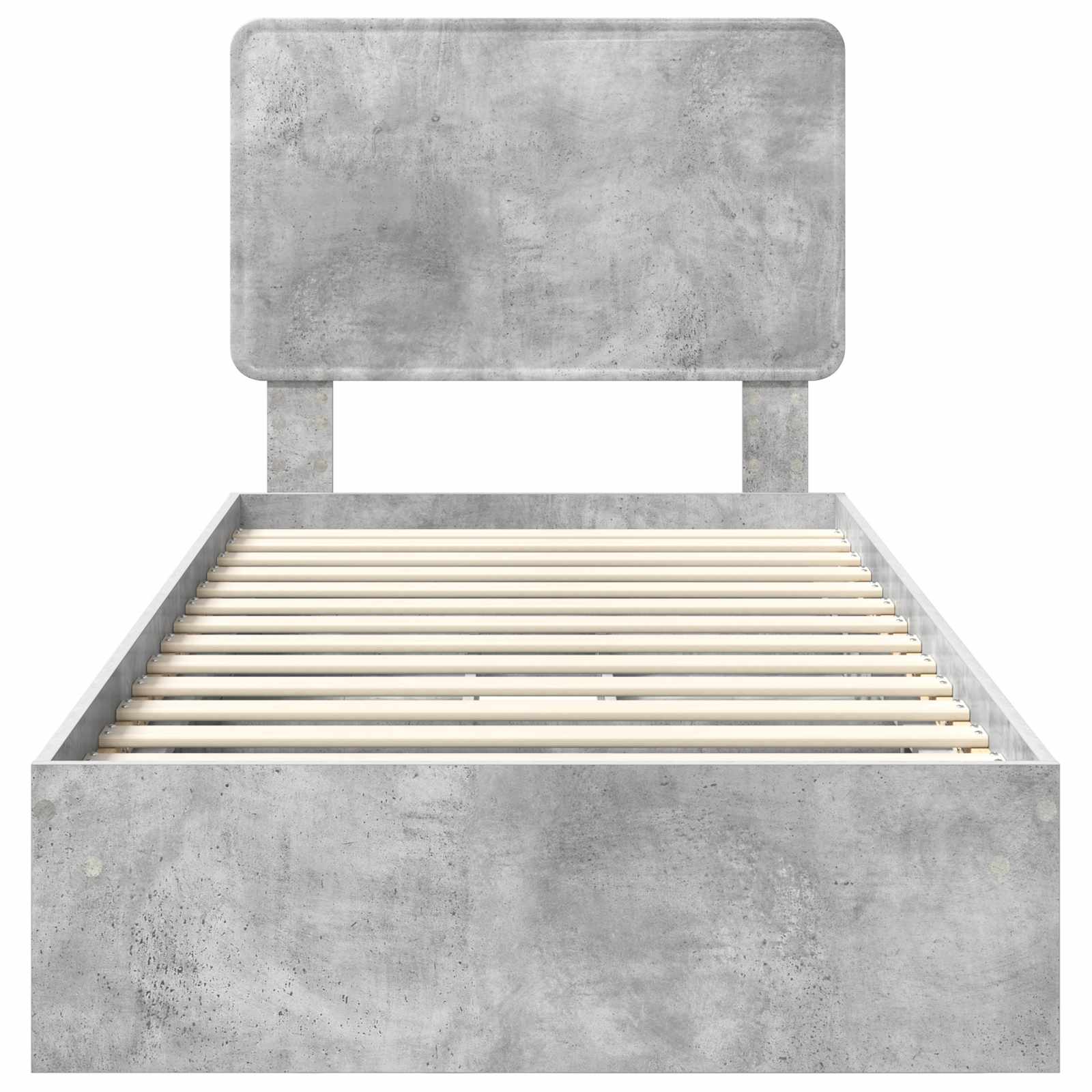 Krevet s od storage Betonski sivi 75 x 190 cm Konstruirano drvo