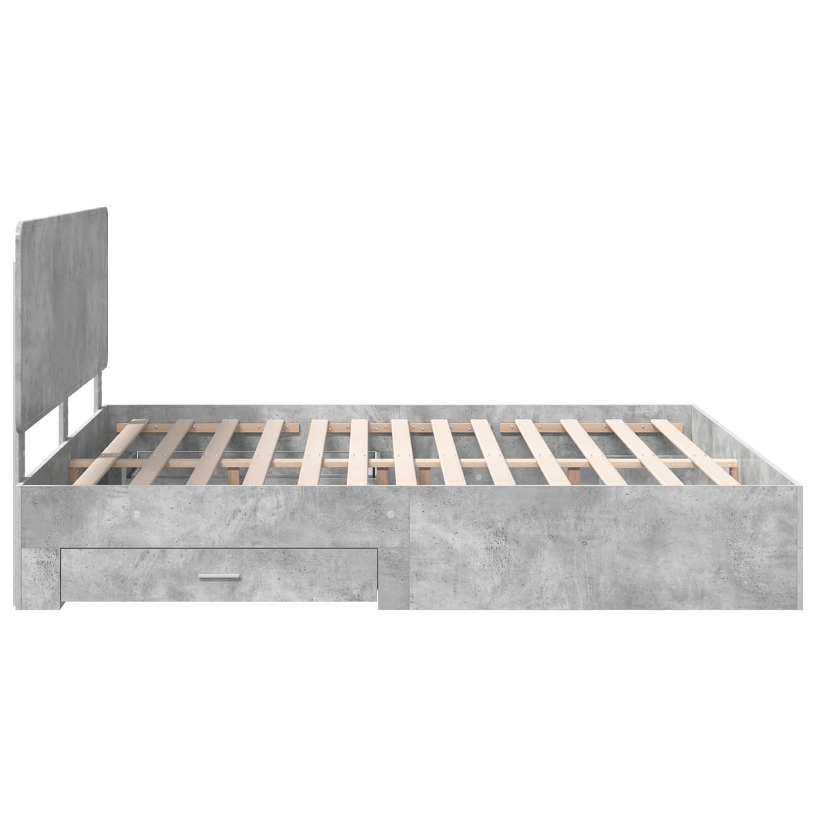 Krevetna konstrukcija s uzglavljem Betonski sivi 200 x 200 cm