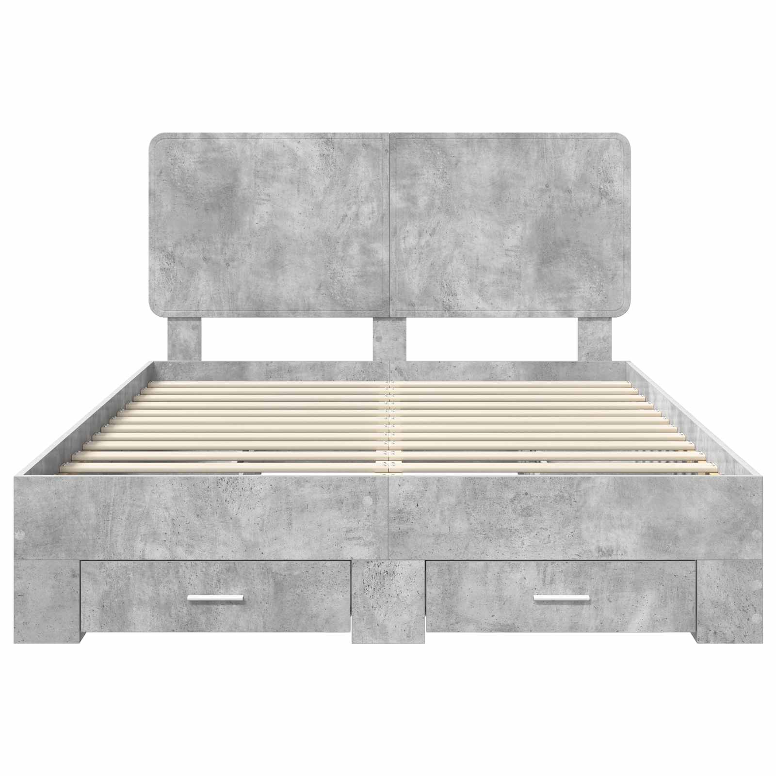 Krevetna konstrukcija s uzglavljem Betonski sivi 140 x 190 cm