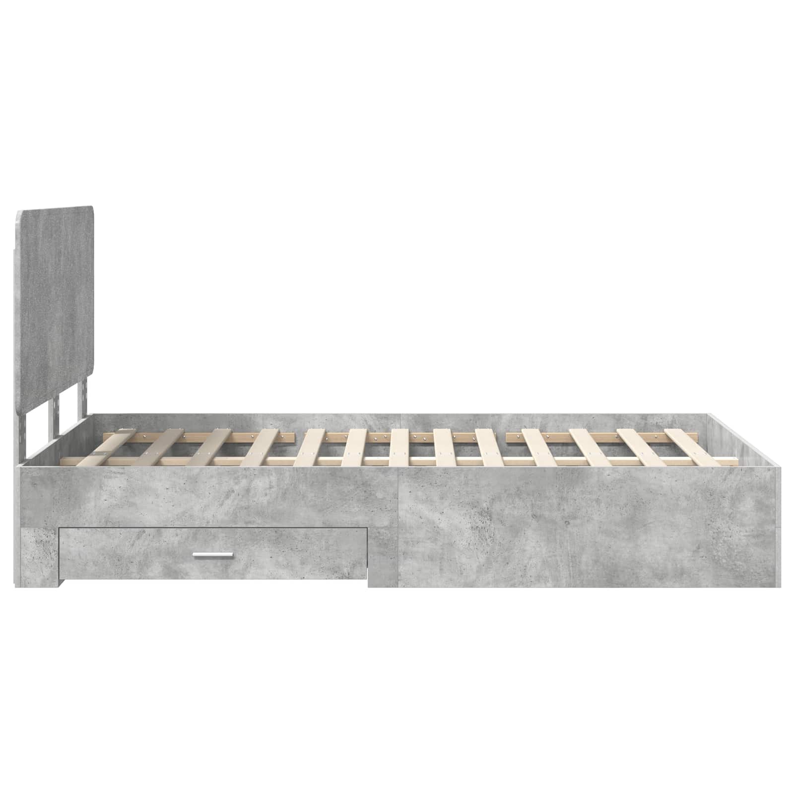 Krevetna konstrukcija s uzglavljem Betonski sivi 135 x 190 cm