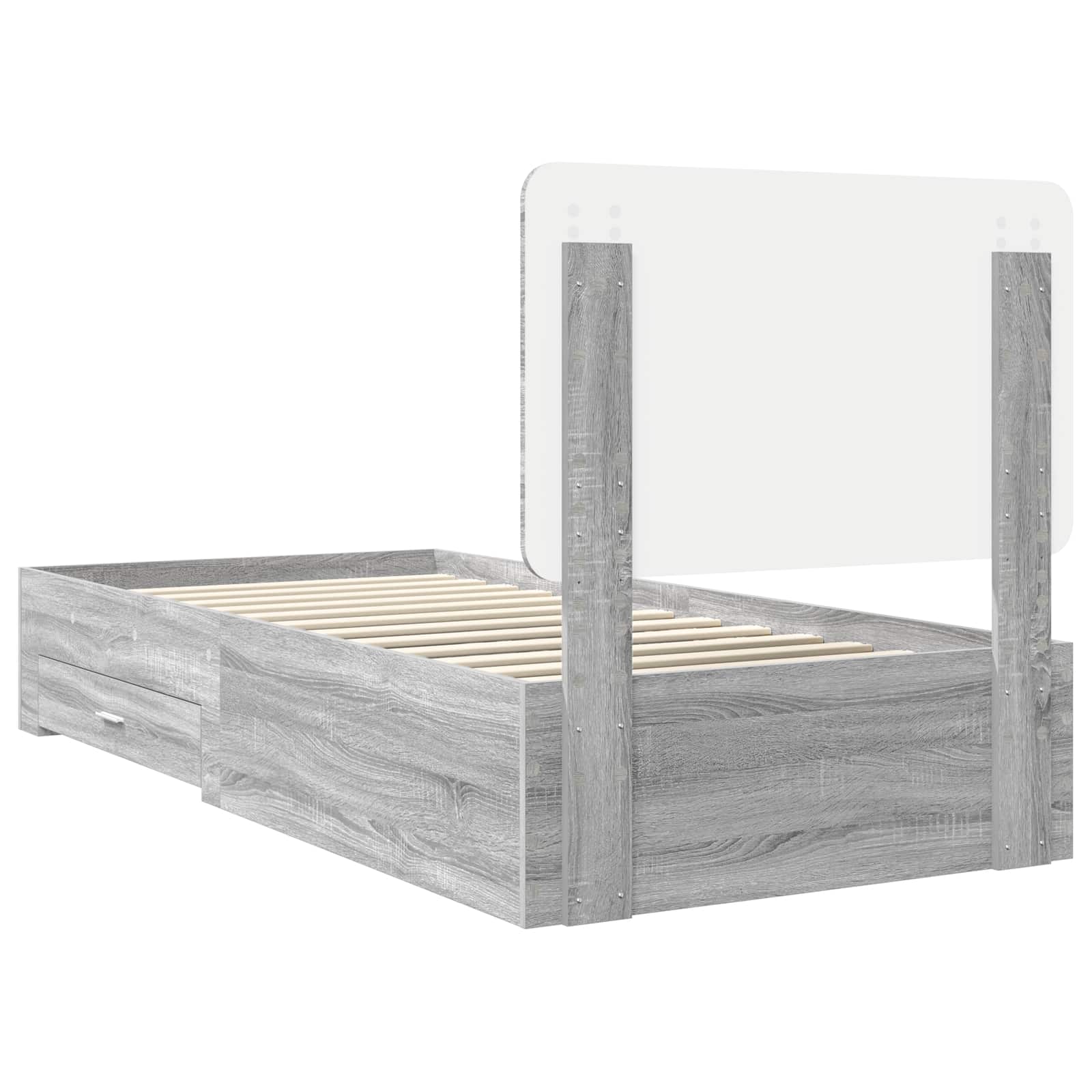 Krevetna konstrukcija Siva Sonoma 90 x 200 cm Konstruirano drvo