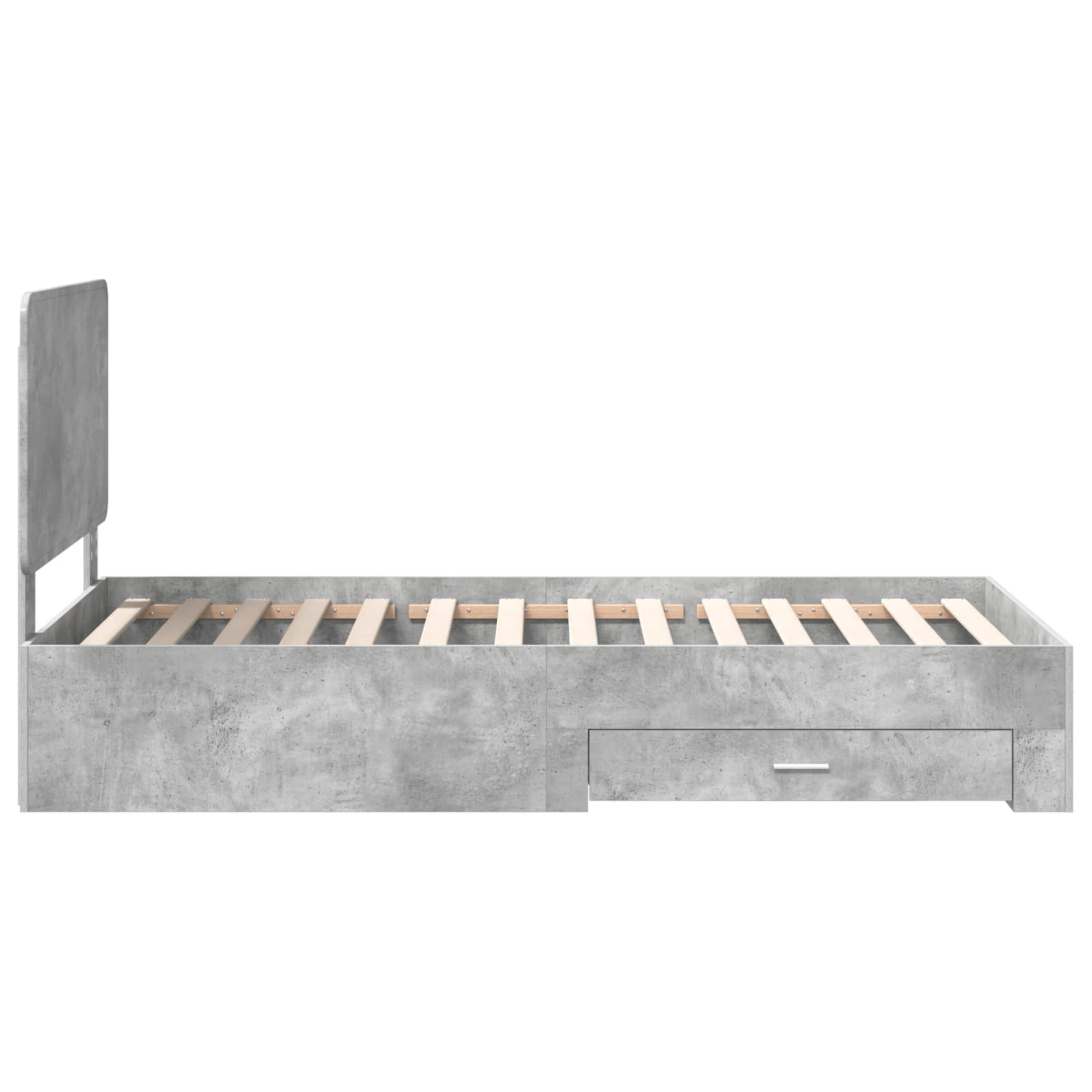 Krevetna konstrukcija s uzglavljem Betonski sivi 90 x 190 cm