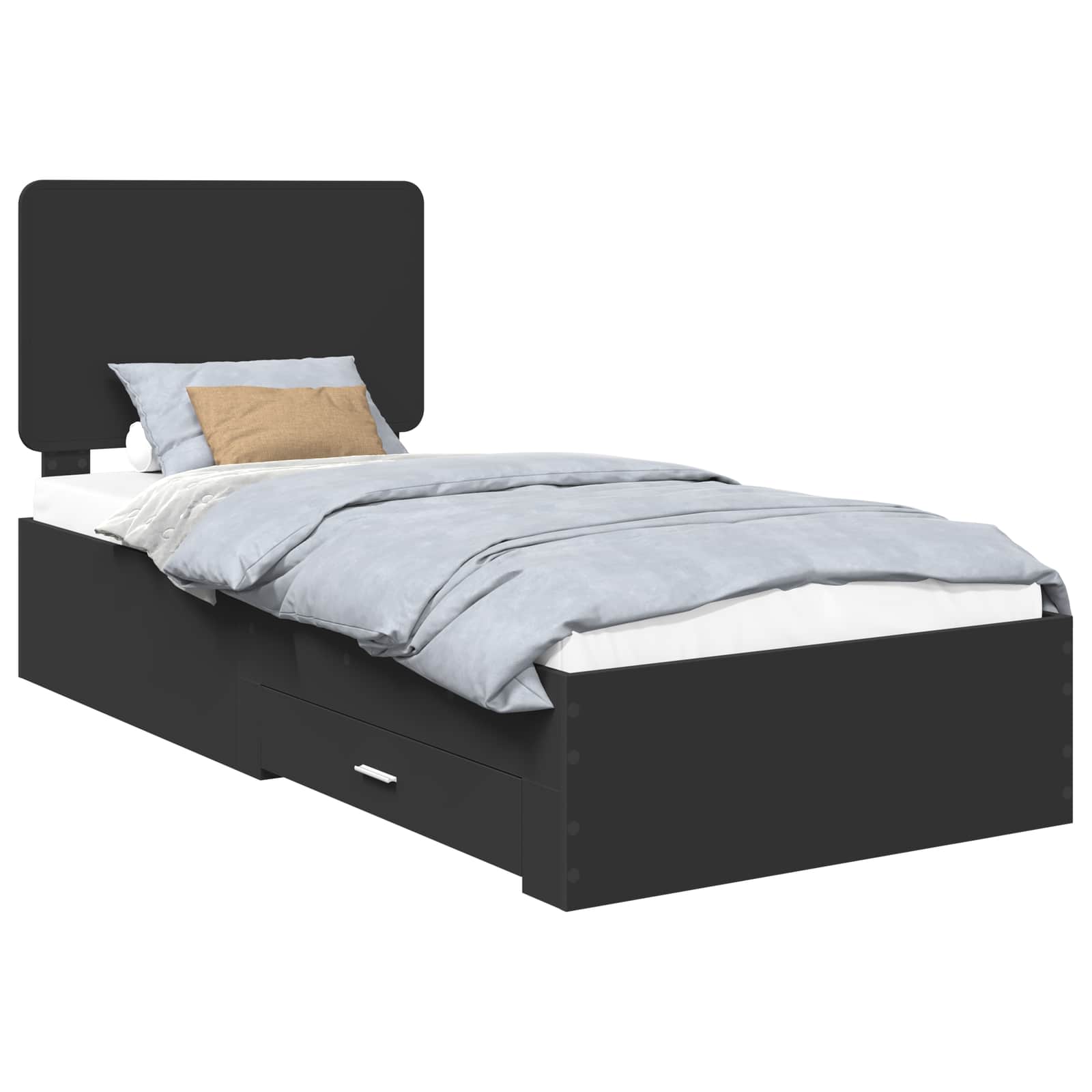 Krevetna konstrukcija Crna 75 x 190 cm Konstruirano drvo