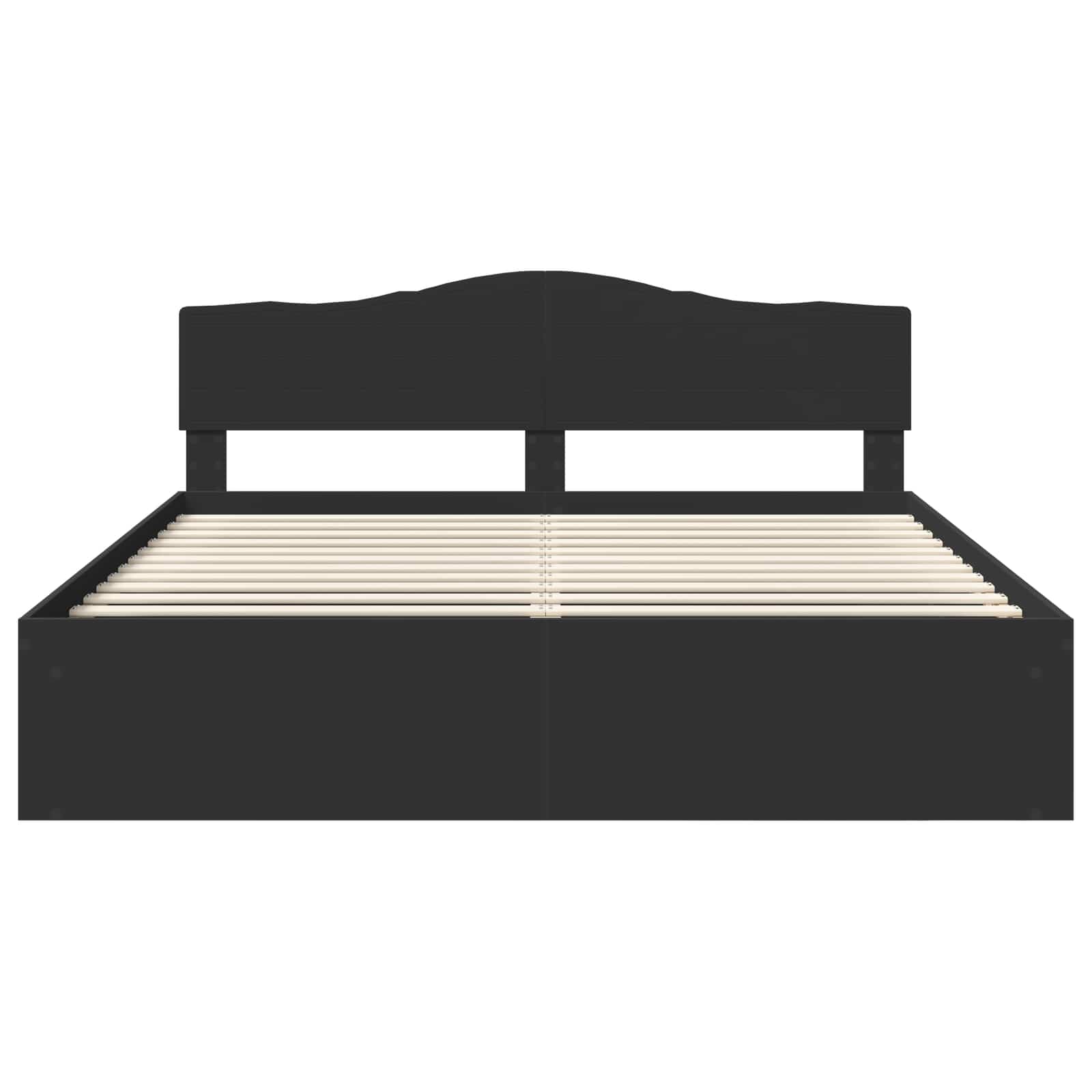 Krevetna konstrukcija Crna 200 x 200 cm Čvrsto borovo drvo