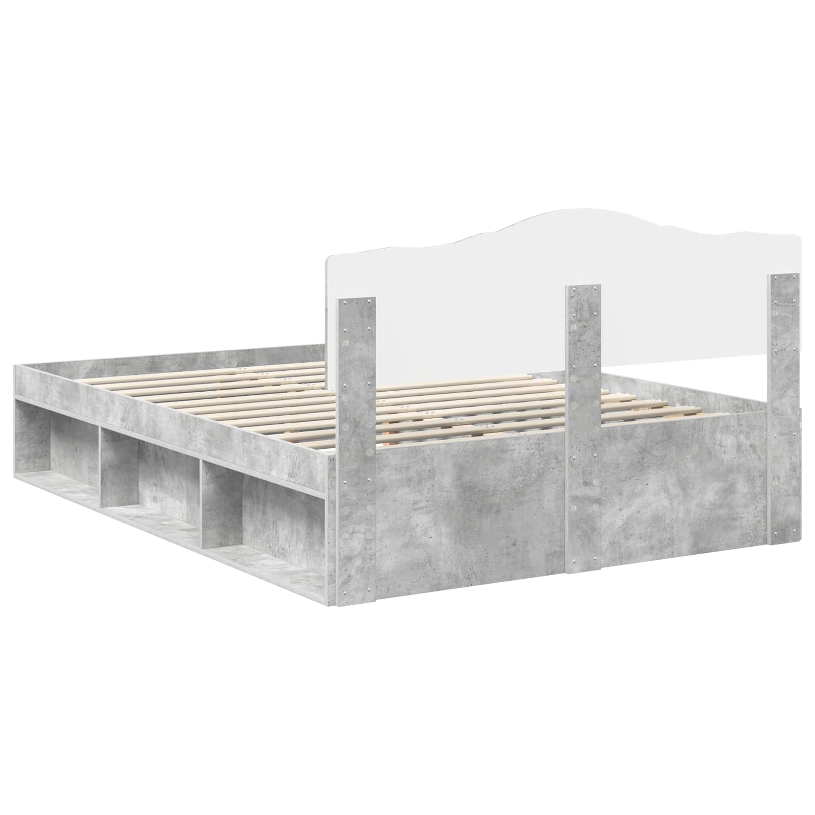 Krevetna konstrukcija Beton 160 x 200 cm Čvrsto borovo drvo