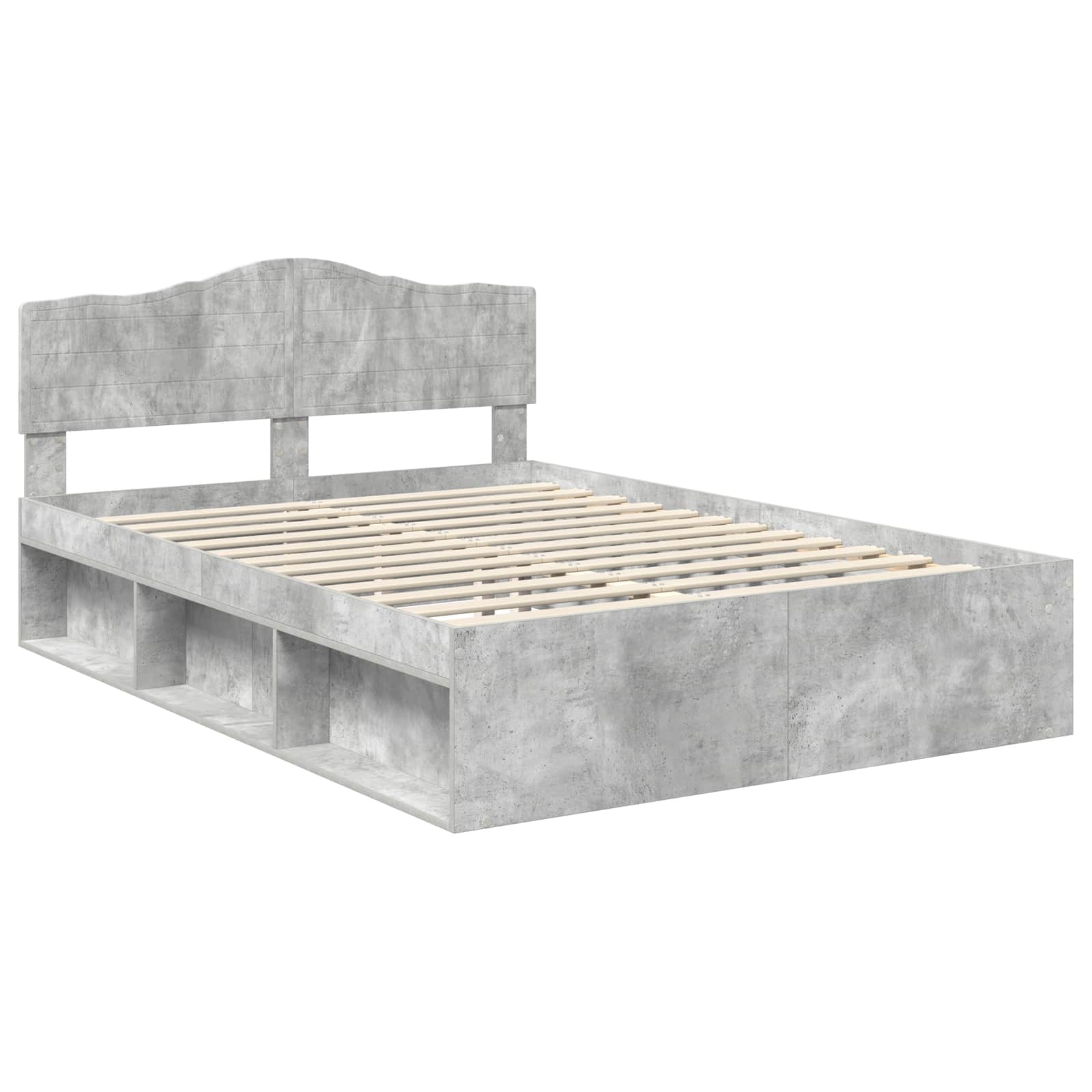 Krevetna konstrukcija Beton 140 x 190 cm Čvrsto borovo drvo