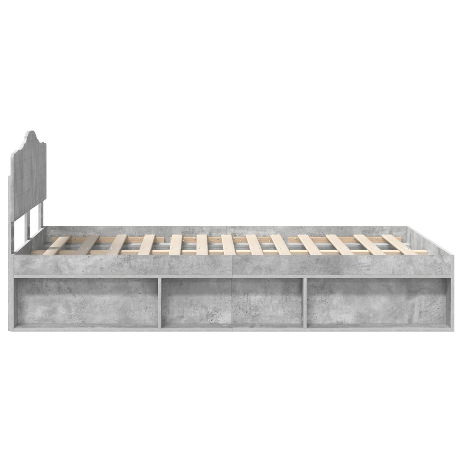 Krevetna konstrukcija Beton 120 x 200 cm Čvrsto borovo drvo