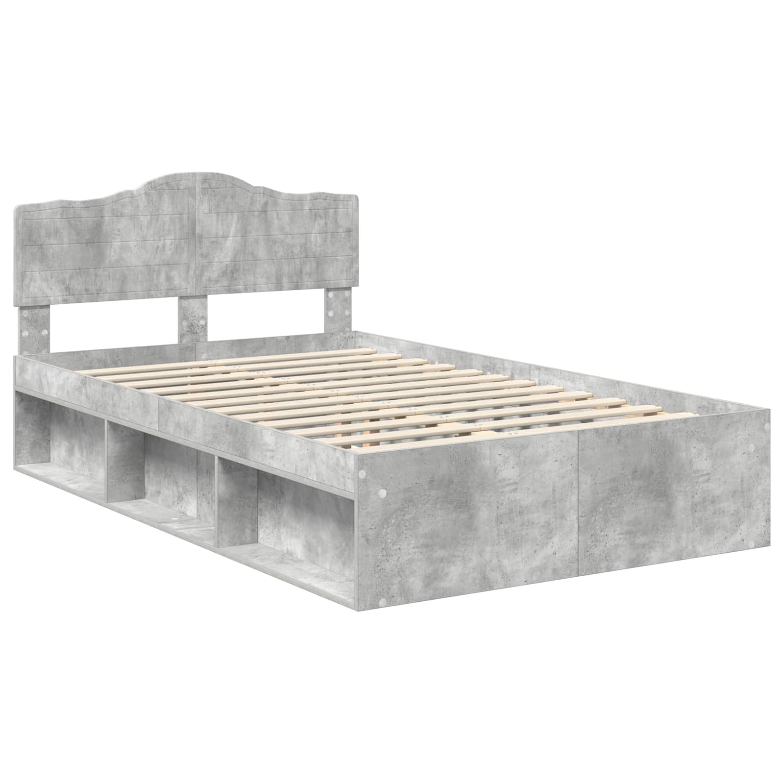 Krevetna konstrukcija Beton 120 x 190 cm Čvrsto borovo drvo