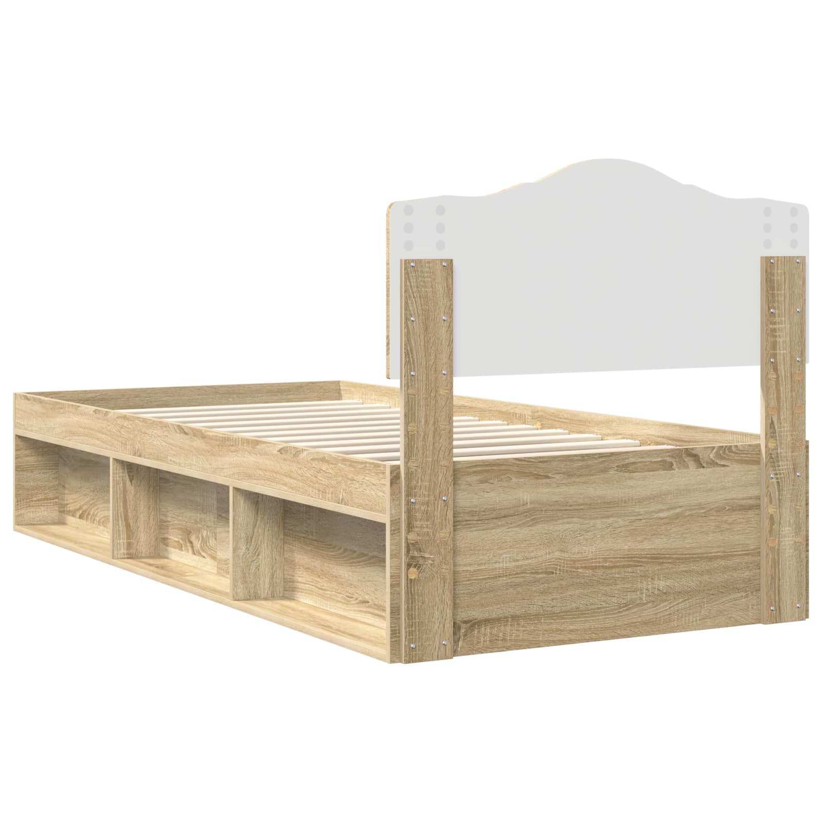Krevetna konstrukcija s uzglavljem Sonoma hrast 75 x 190 cm