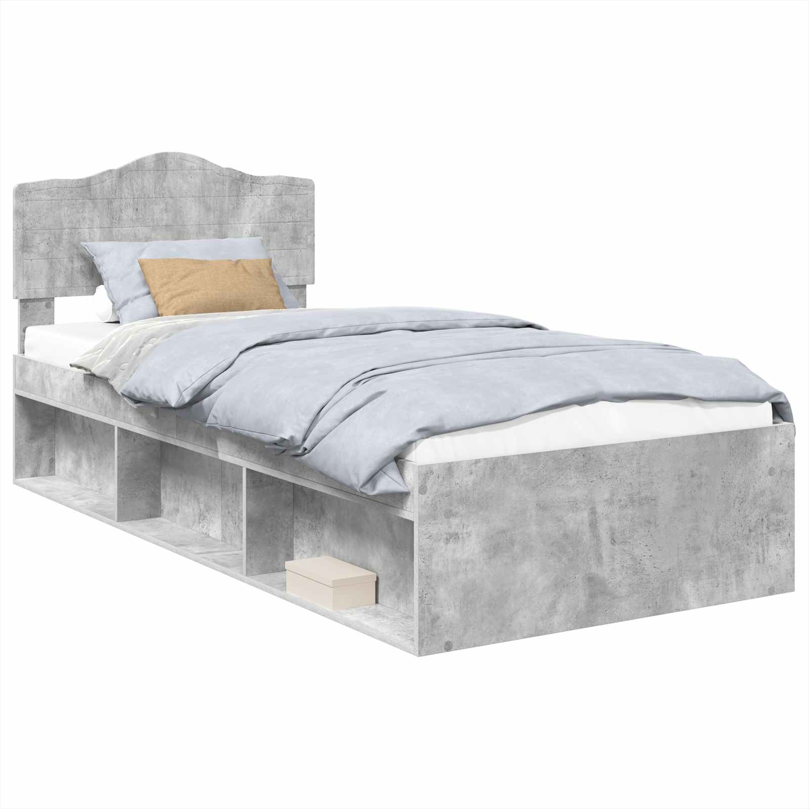 Krevetna konstrukcija s uzglavljem Betonska siva 75 x 190 cm