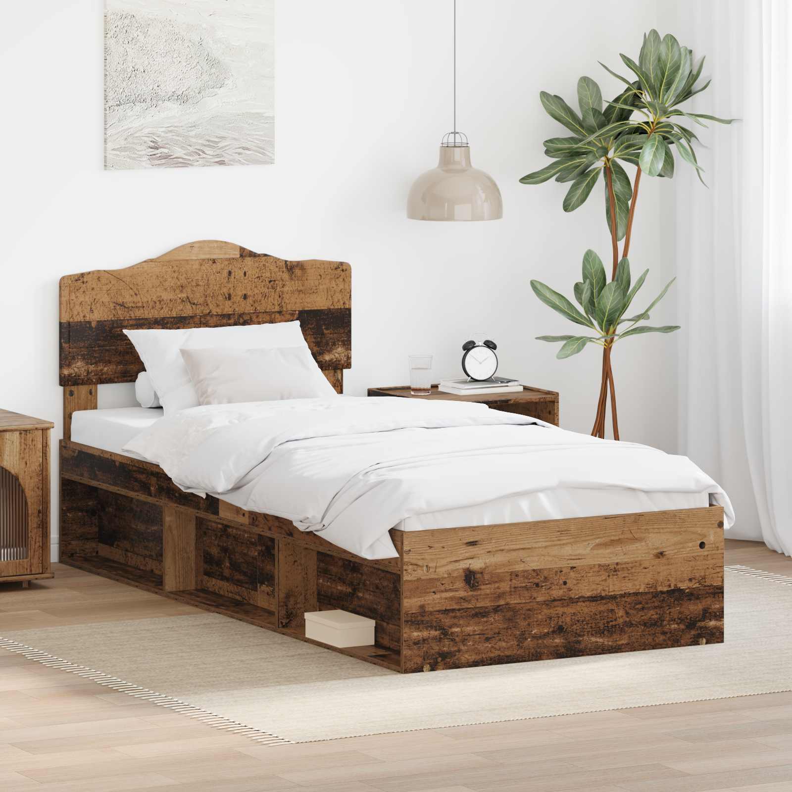 Krevetna konstrukcija Staro drvo 75 x 190 cm Čvrsto borovo drvo