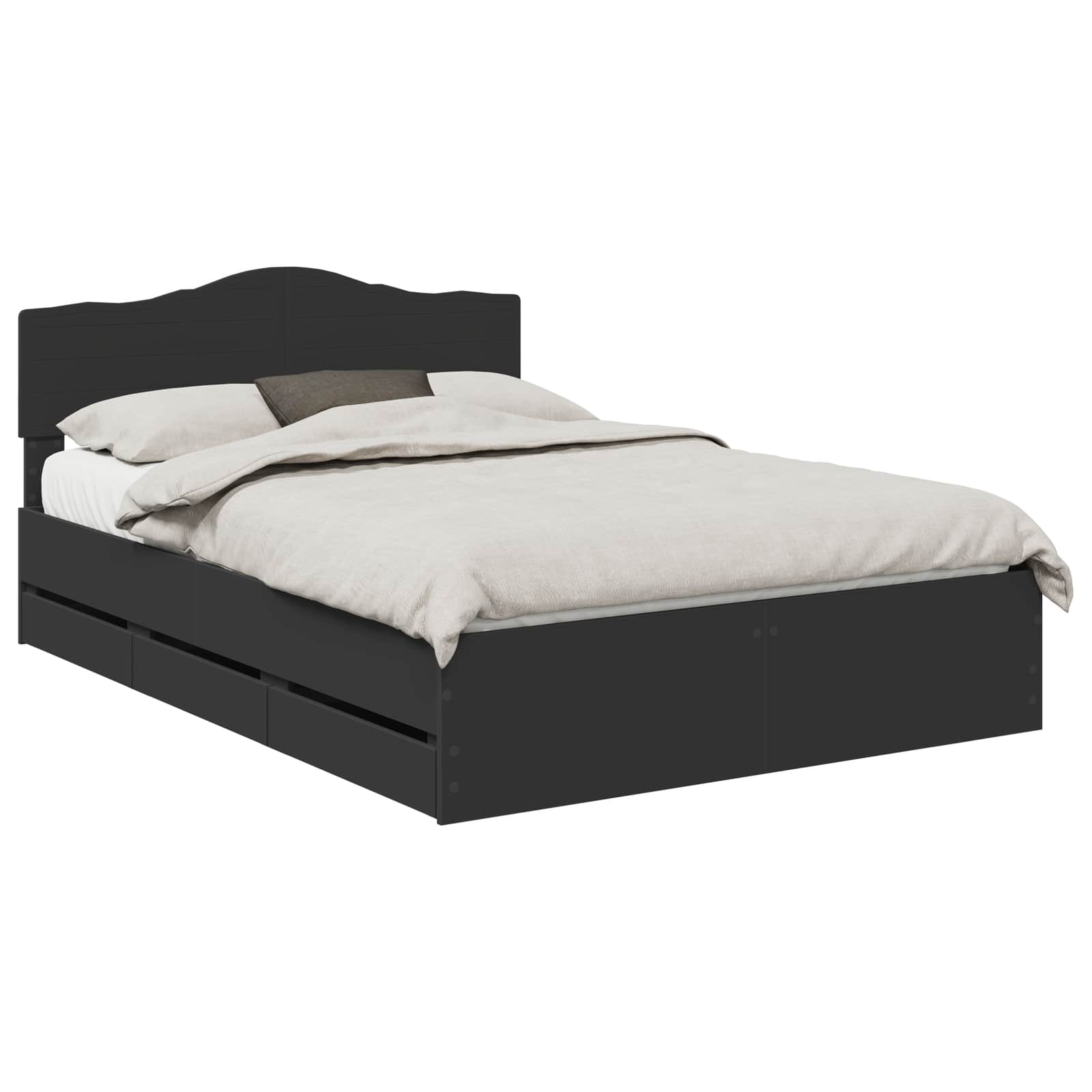 Krevetna konstrukcija Crna 150 x 200 cm Inženjersko Drvo